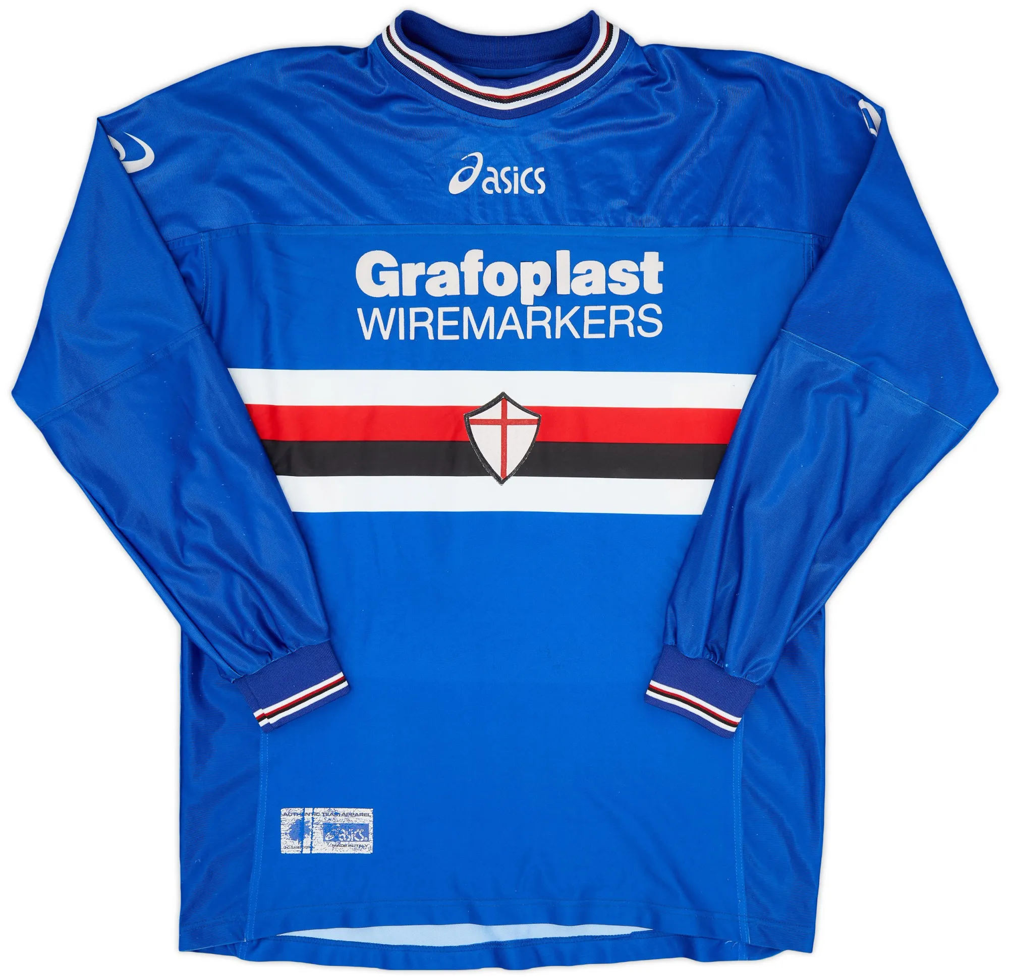 Asics Sampdoria Mens LS Home Shirt 2001/02