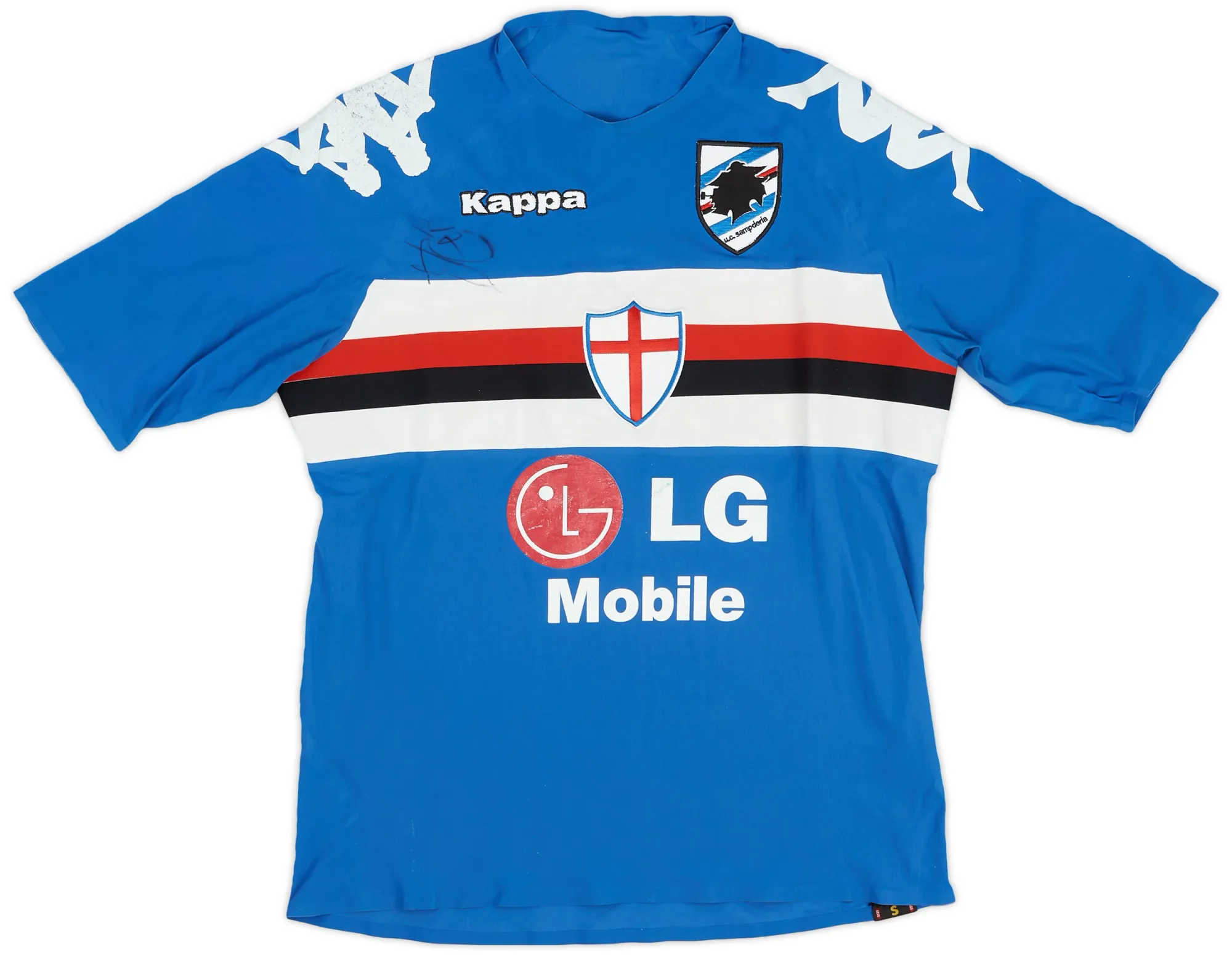 Kappa Sampdoria Mens SS Player Issue Home Coppa Italia Shirt 2005/07