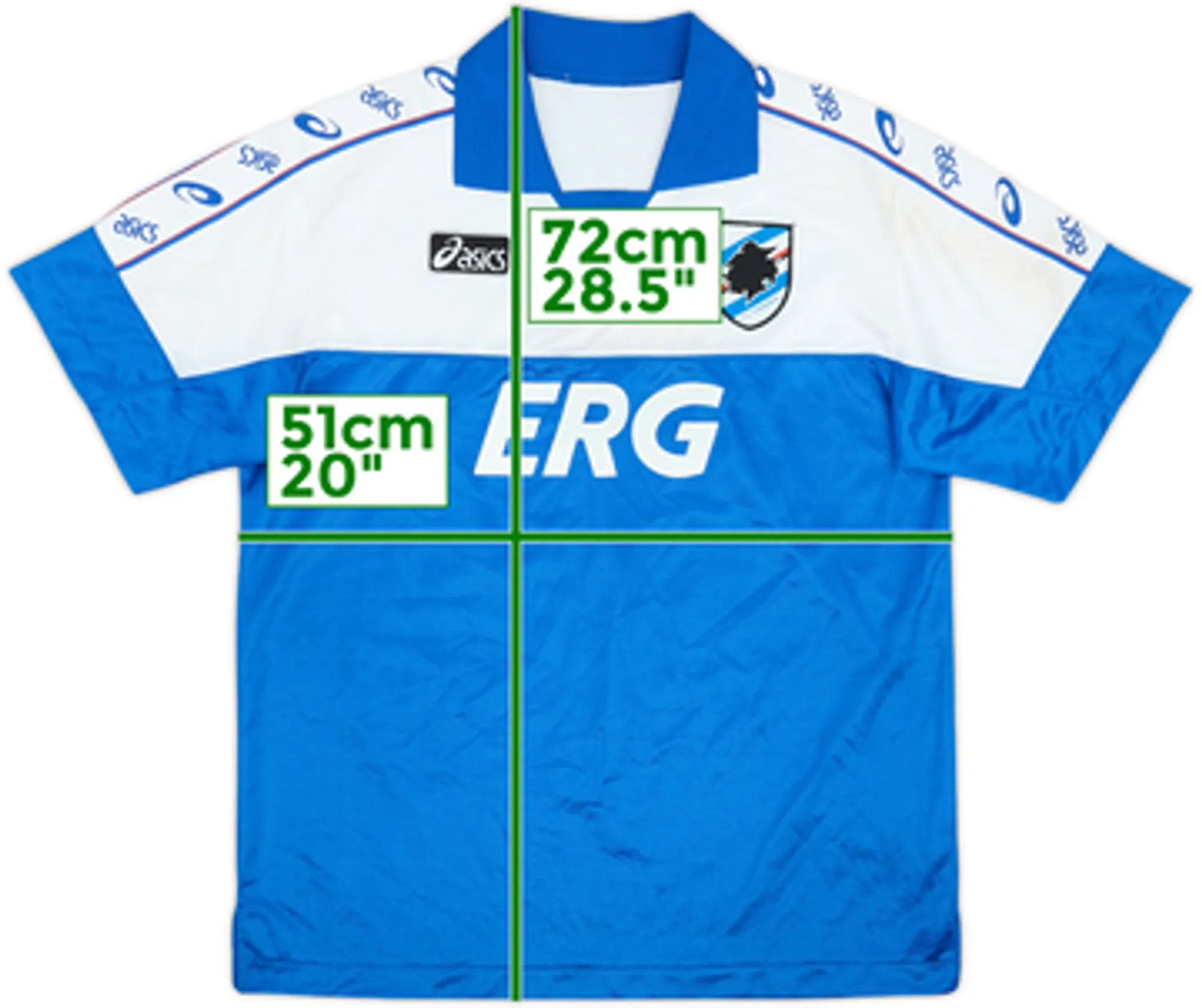 Asics Sampdoria Mens SS Home Shirt 1992/94