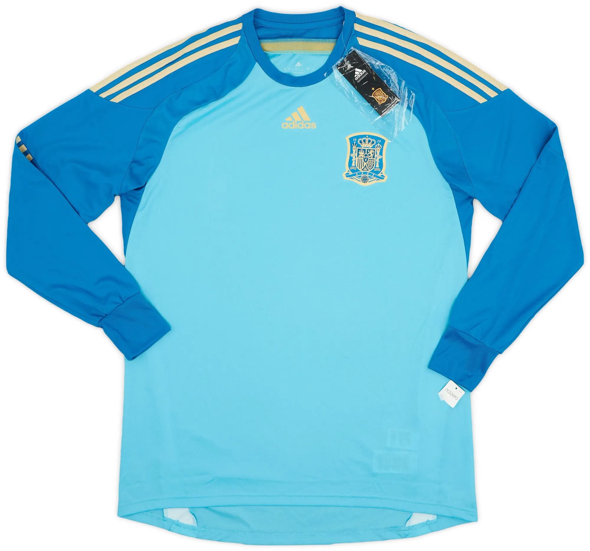 adidas Spain Mens LS Goalkeeper Player Issue Home Shirt 2014