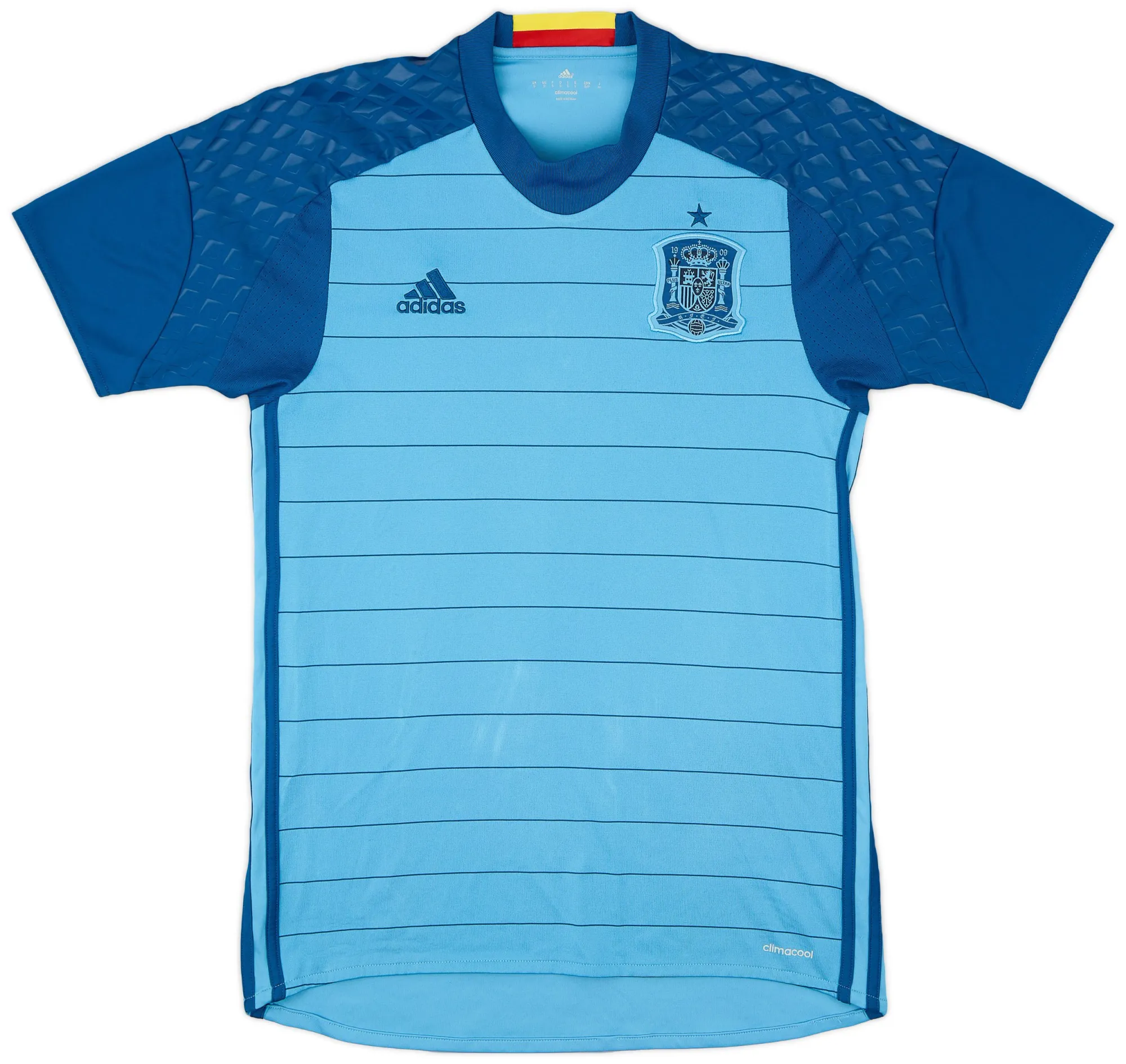 adidas Spain Mens SS Goalkeeper Home Shirt 2016