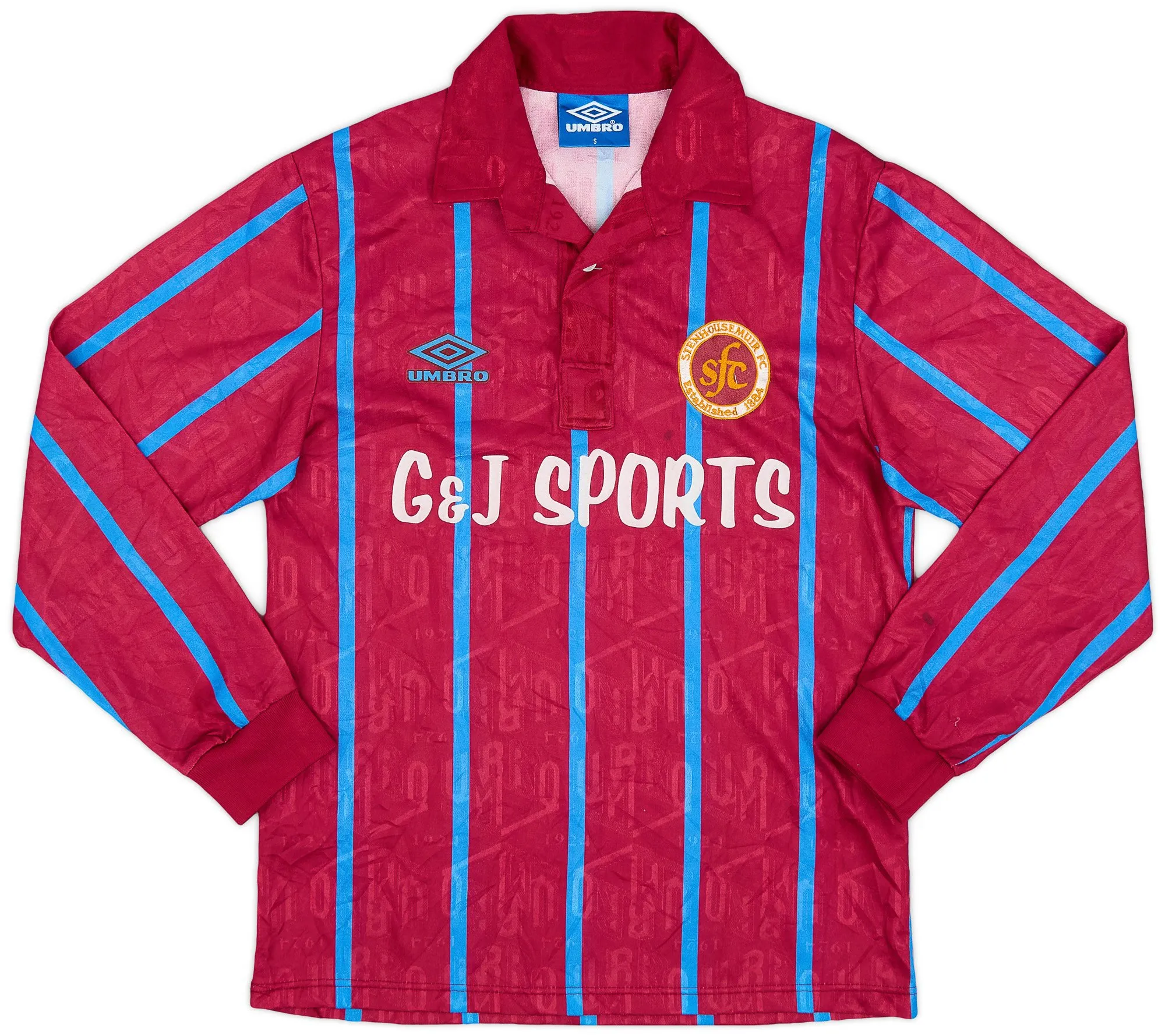 Umbro Stenhousemuir Mens LS Home Shirt 1993/95