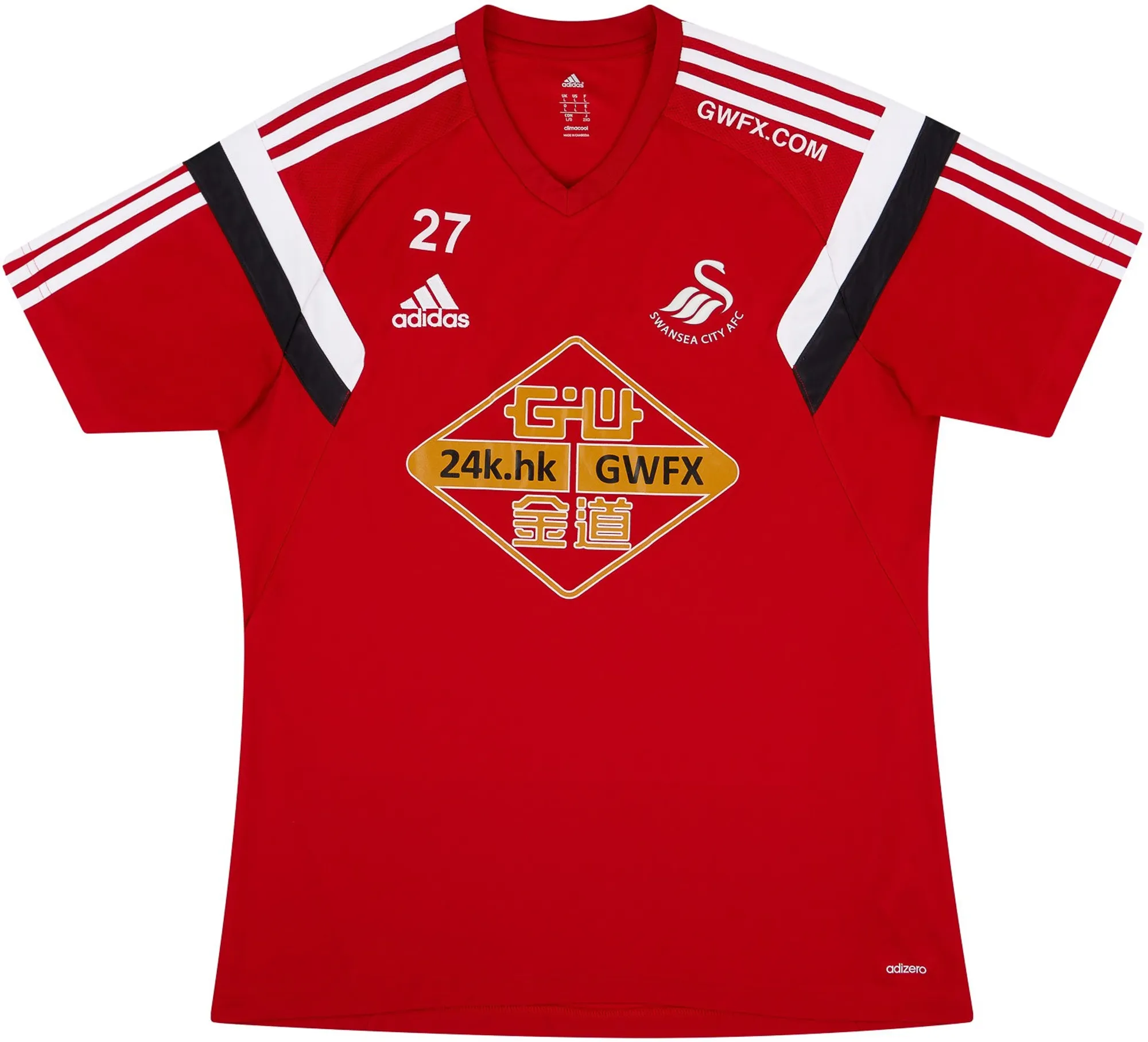 adidas Swansea City Mens SS Player Issue Home Shirt 2014/15