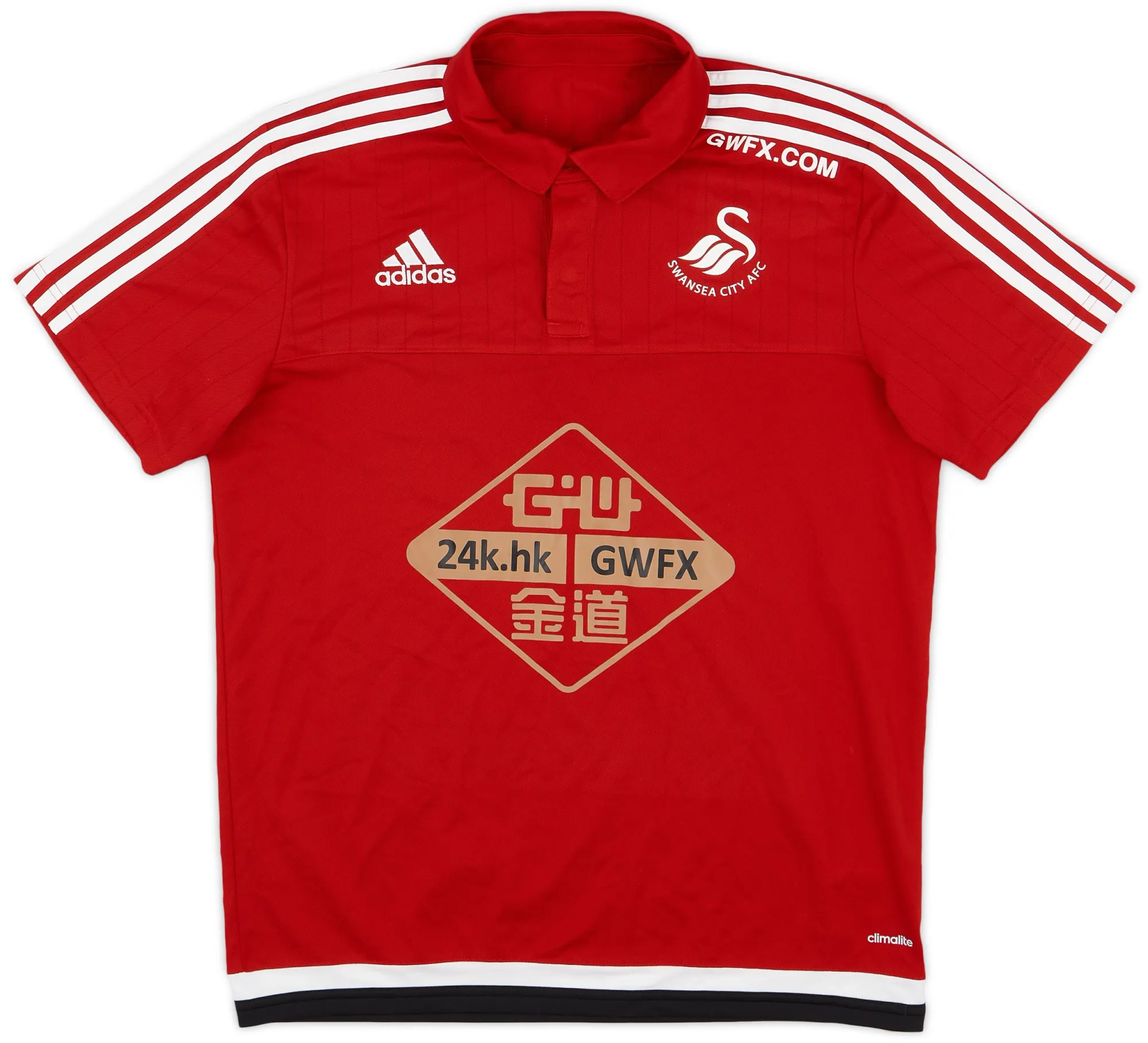 adidas Swansea City Mens SS Home Shirt 2015/16