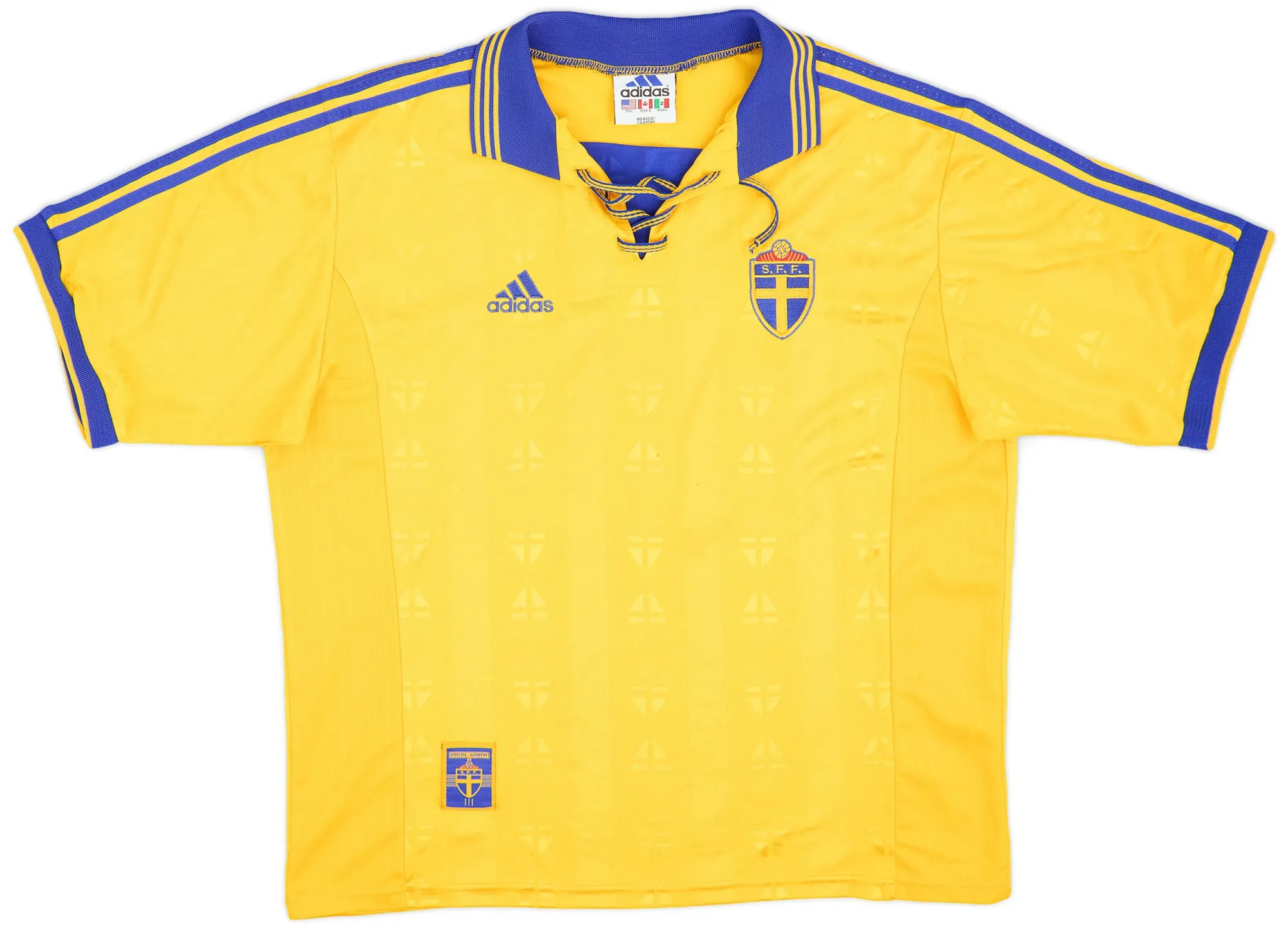 adidas Sweden Mens SS Home Shirt 1998