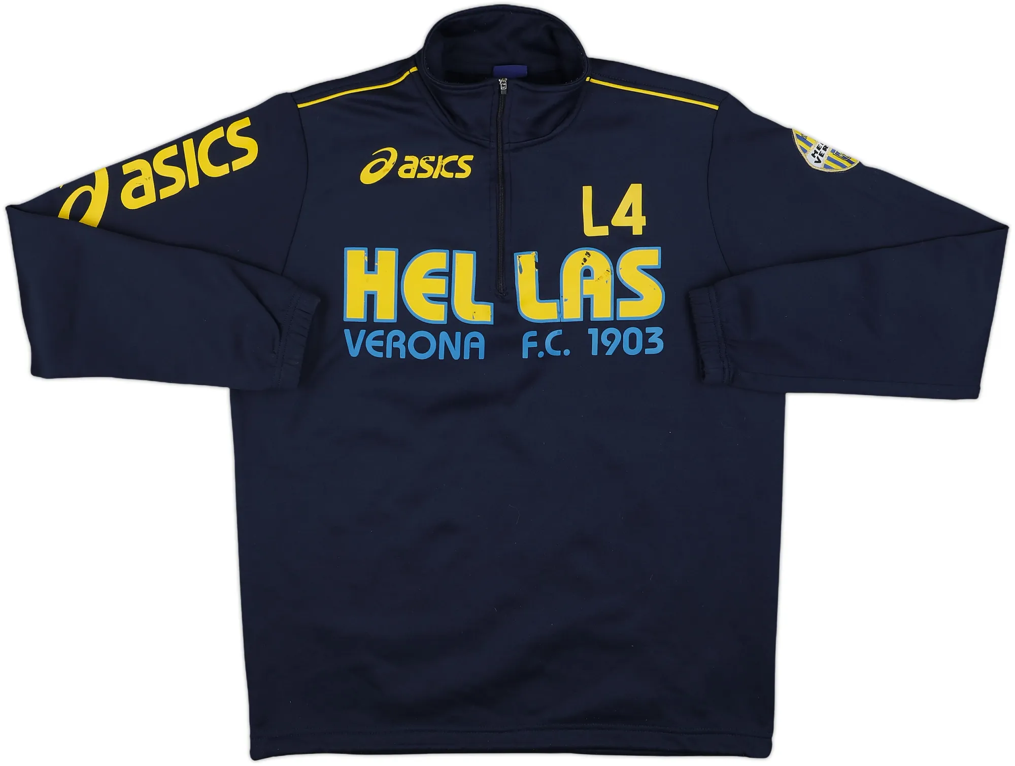 2007-08 Hellas Verona Asics 1/Z Zip Drill Top - 6/10 - (M)