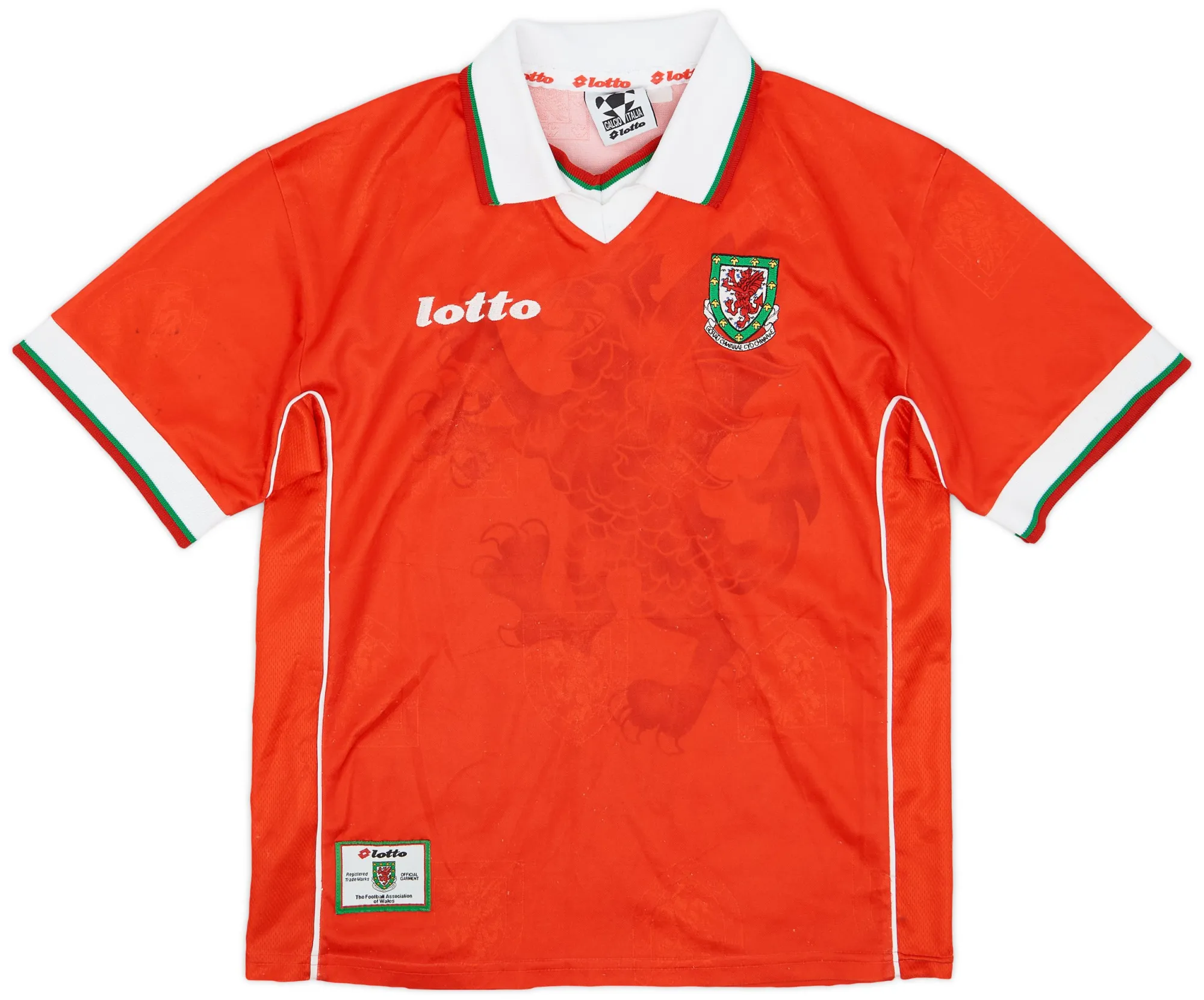 Lotto Wales Mens SS Home Shirt 1998