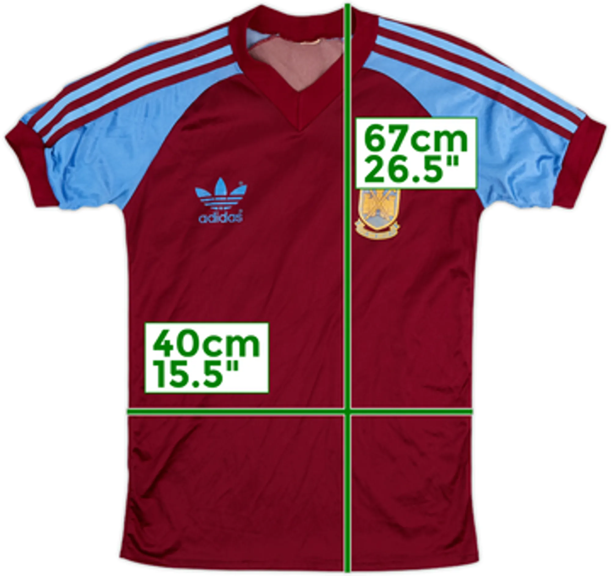 adidas West Ham United Mens SS Home Shirt 1980/81