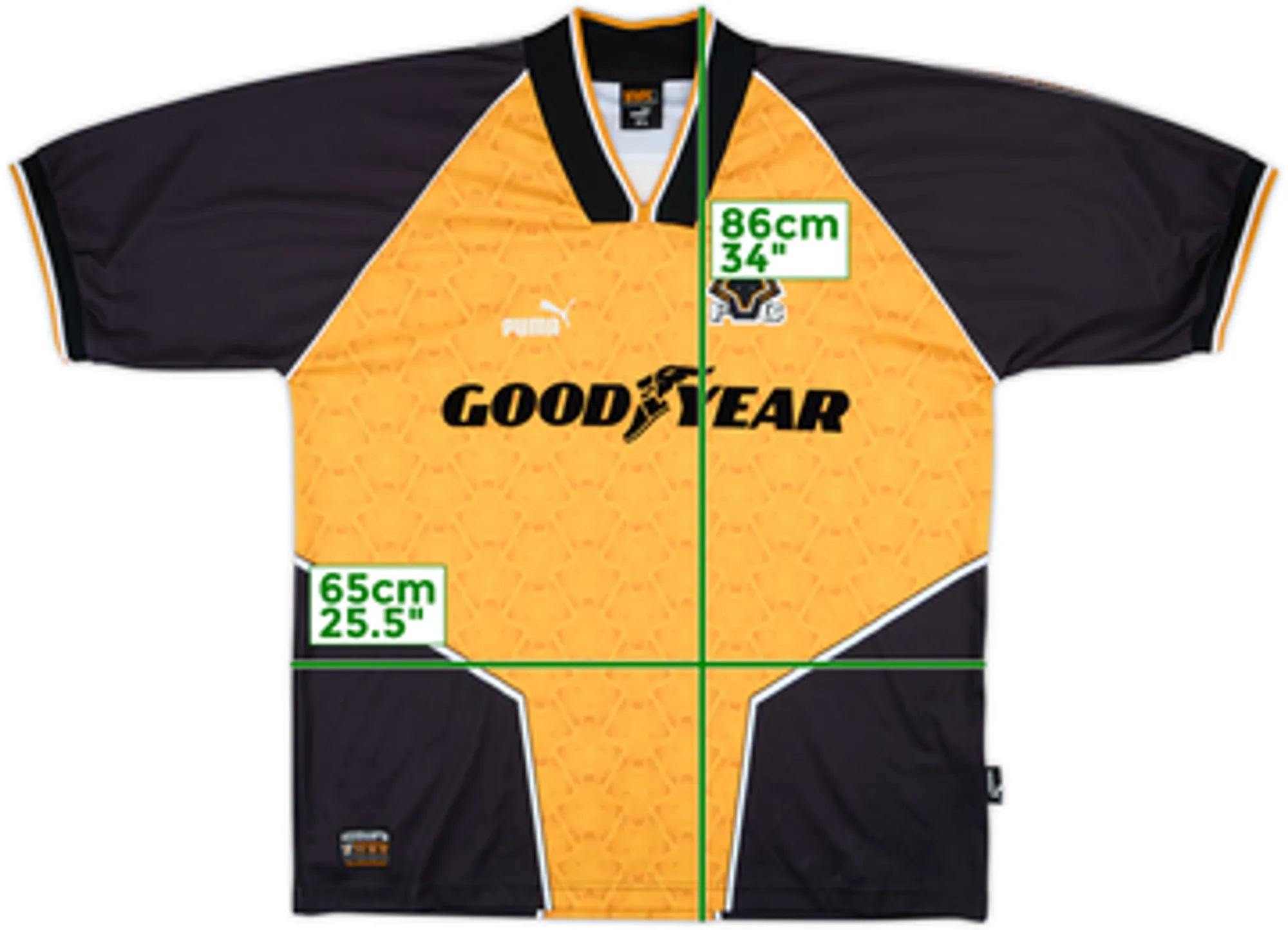 Puma Wolverhampton Wanderers Mens SS Home Shirt 1996/98