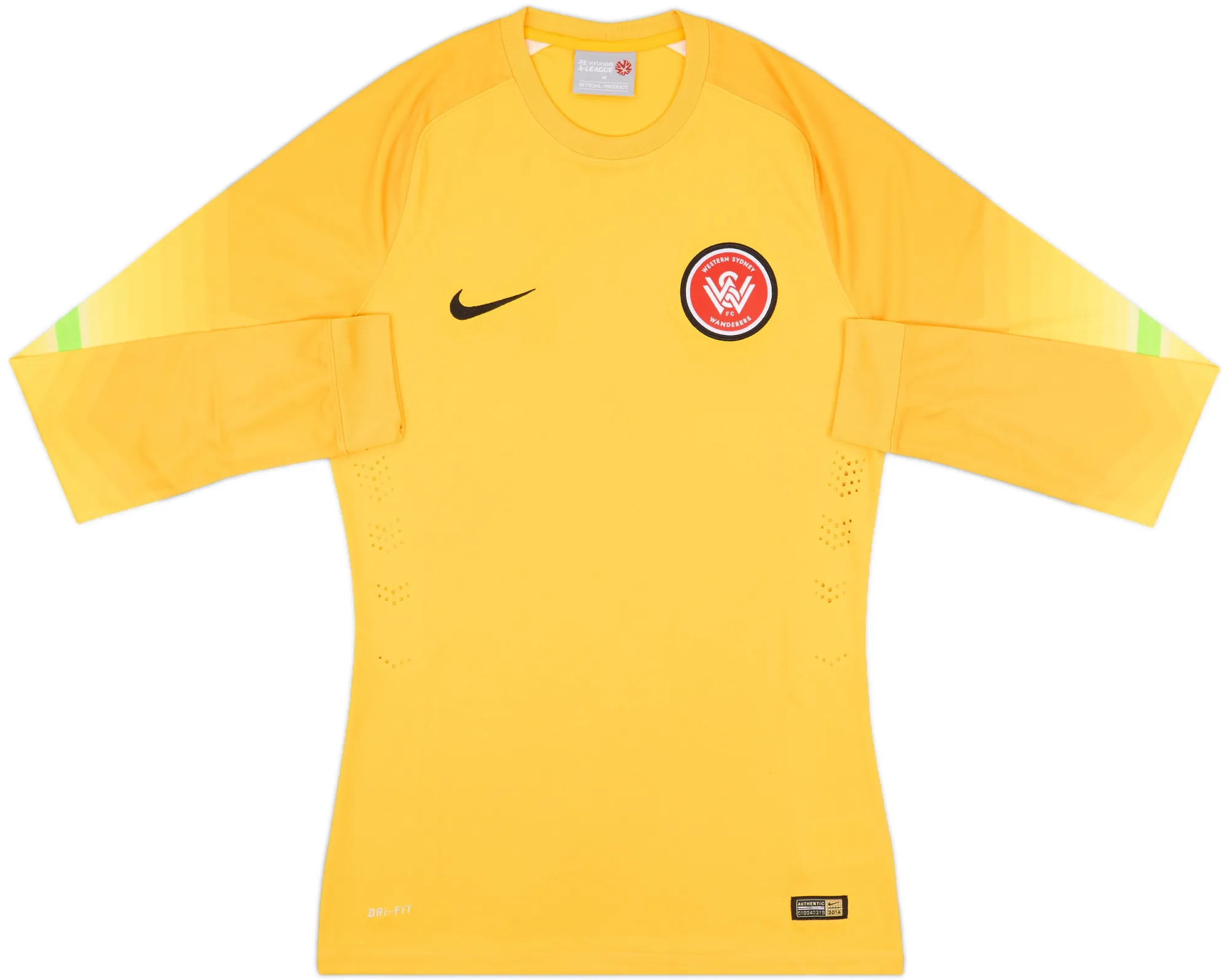 Nike Western Sydney Mens LS Goalkeeper Player Issue Home Shirt 2014/15
