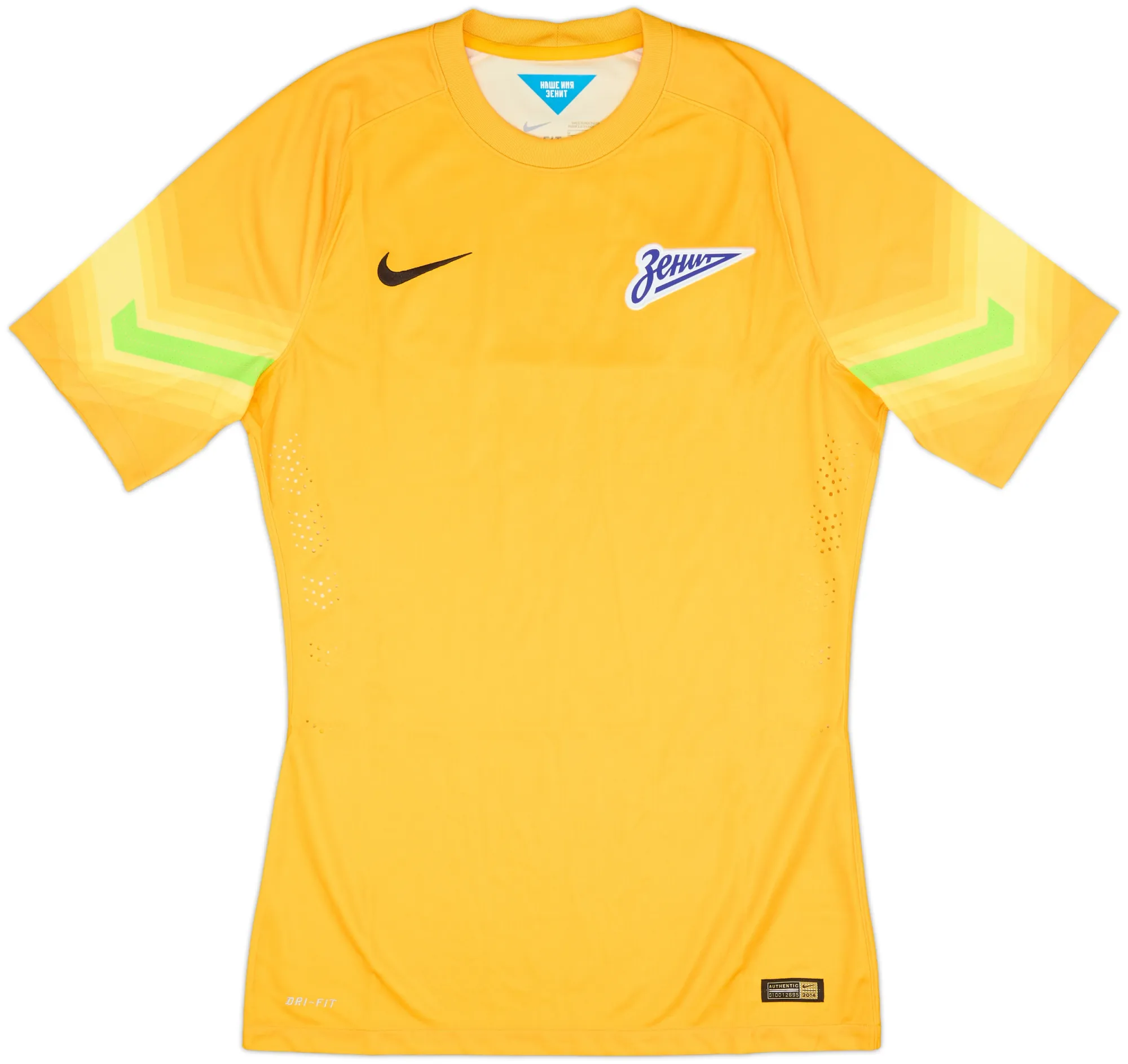 Nike Zenit Saint Petersburg Mens SS Goalkeeper Player Issue Home Shirt 2014/15