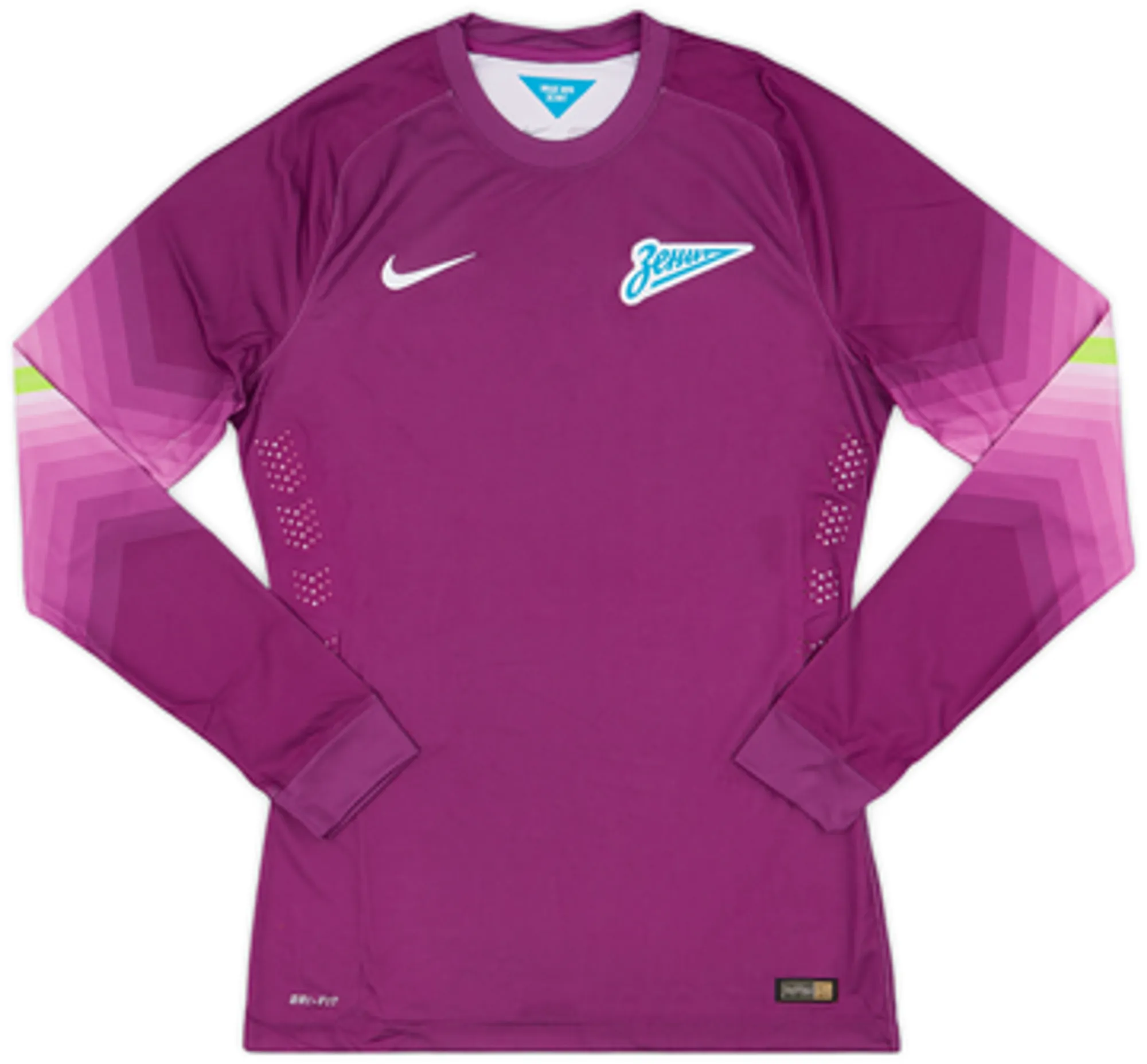 Nike Zenit Saint Petersburg Mens LS Goalkeeper Player Issue Home Shirt 2014/15