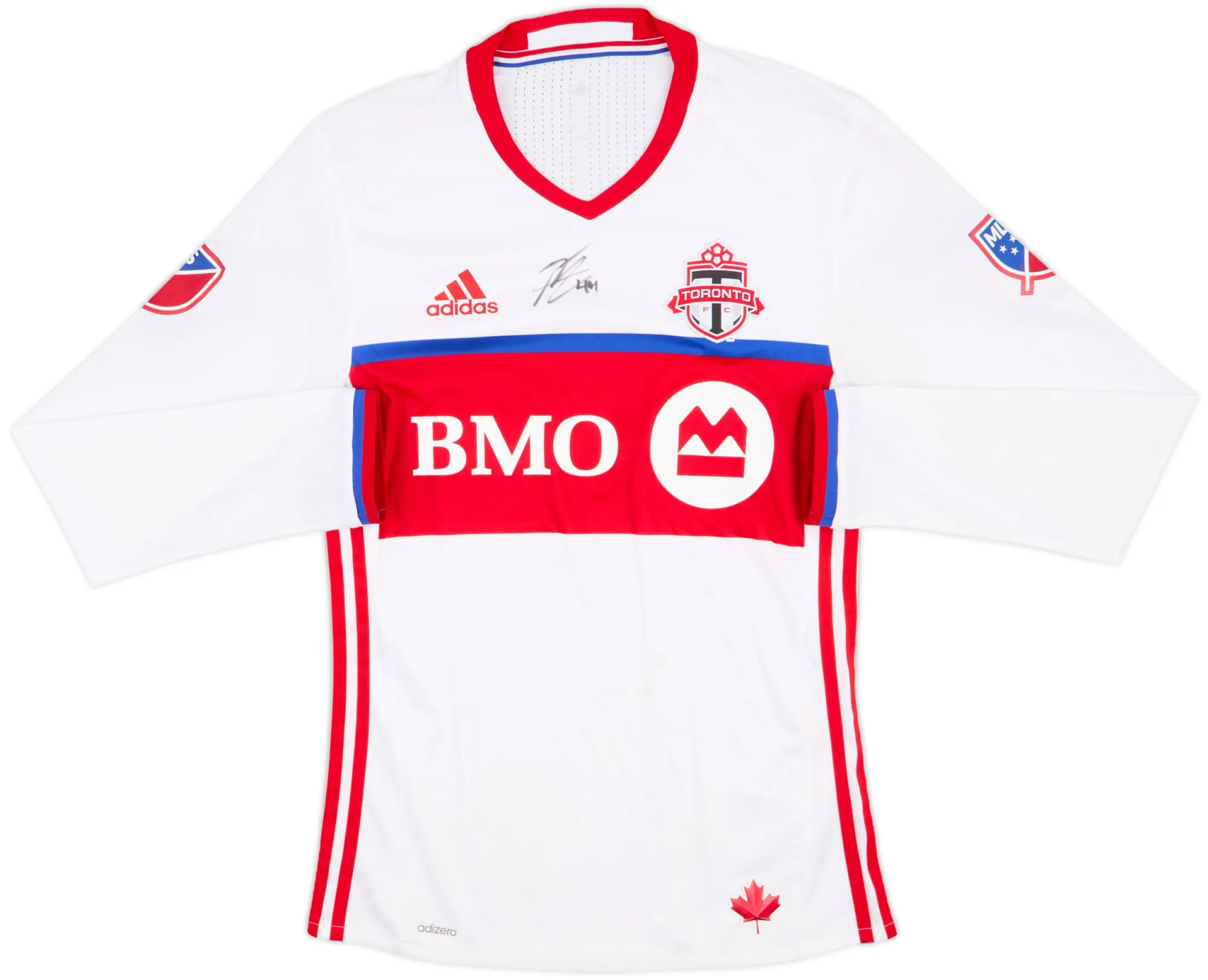 adidas Toronto FC Mens LS Player Issue Away Shirt 2016