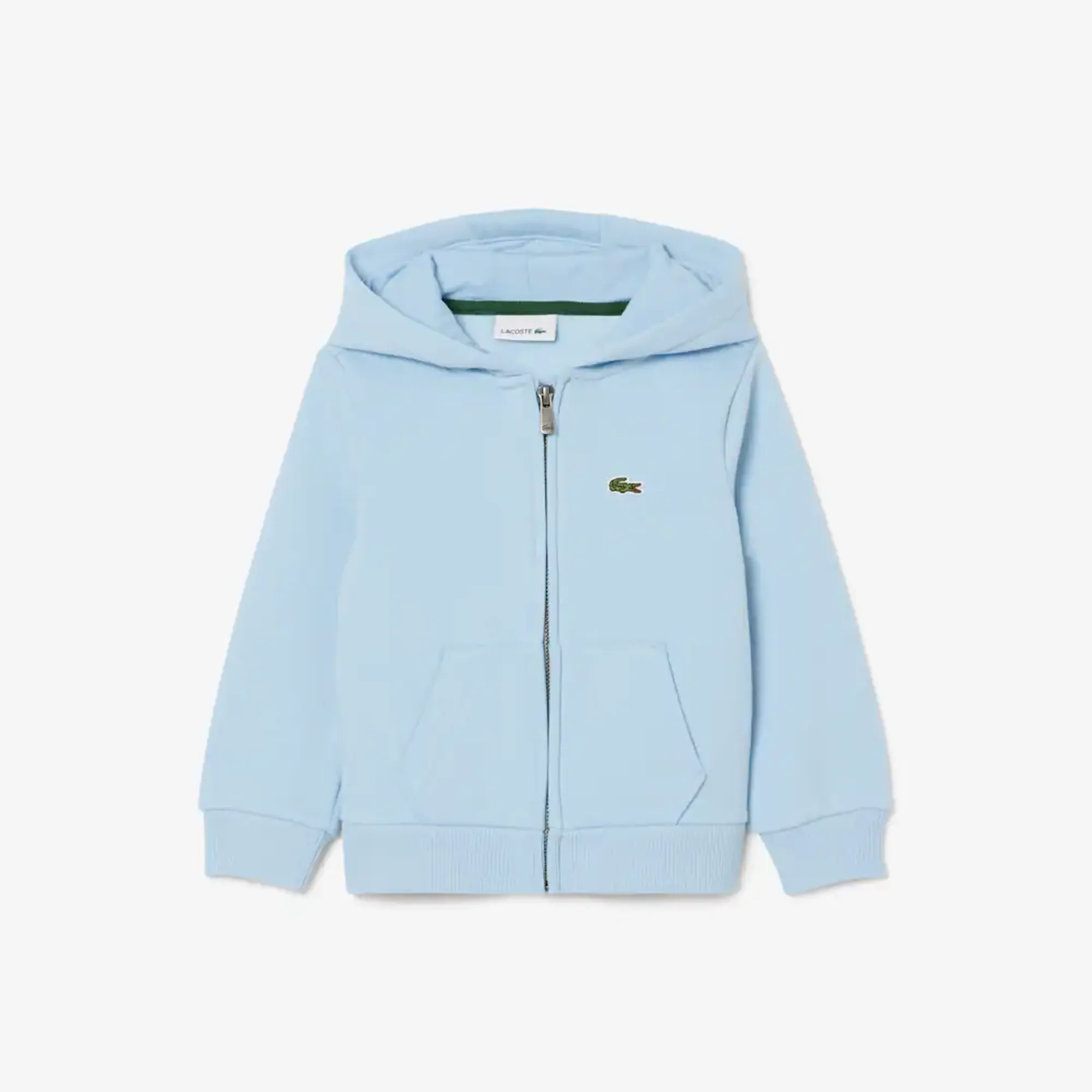 Lacoste Unisex Fleece Zip-Up Hoodie - Pale Blue