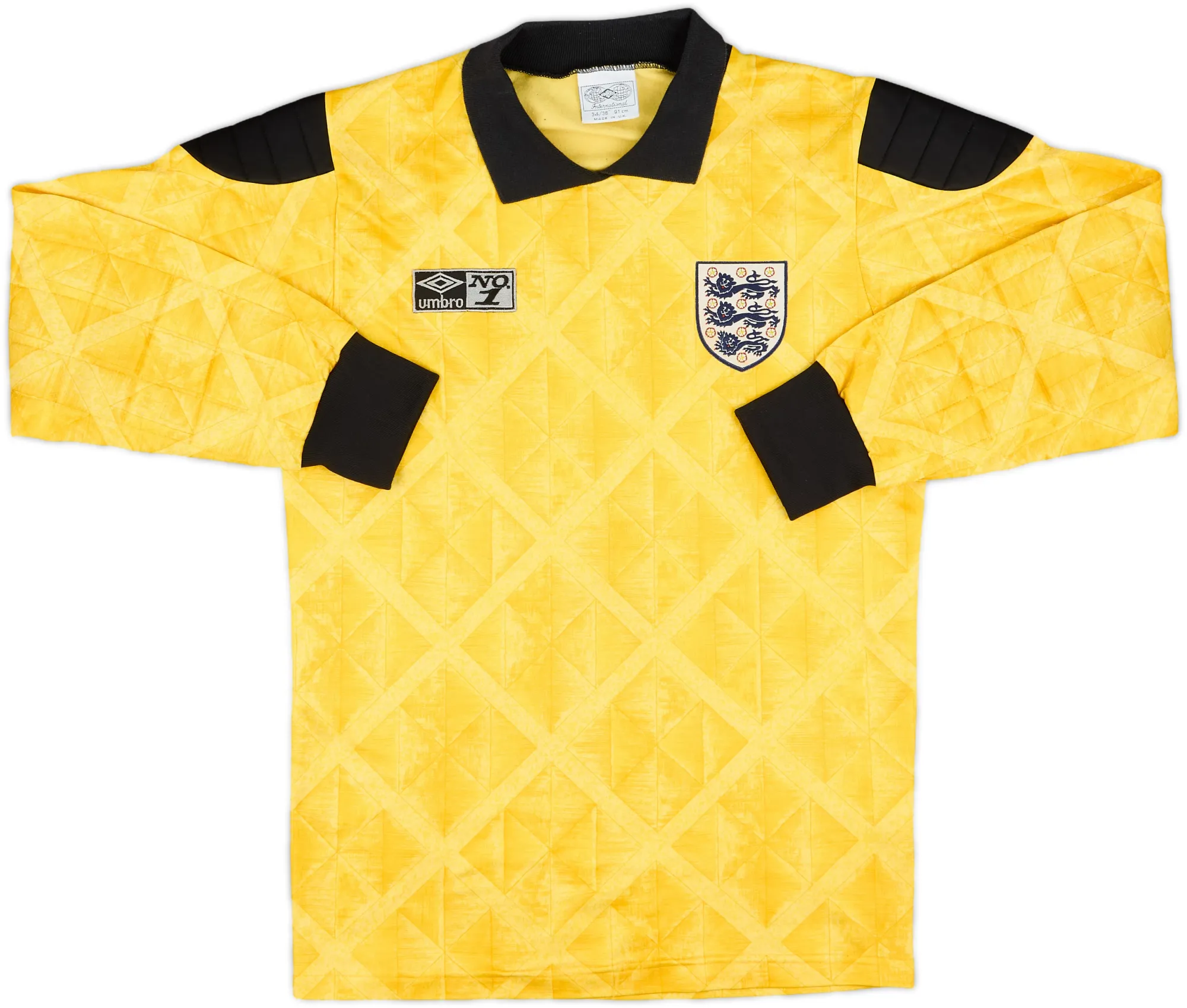 Umbro England Mens LS Goalkeeper Home Shirt 1990