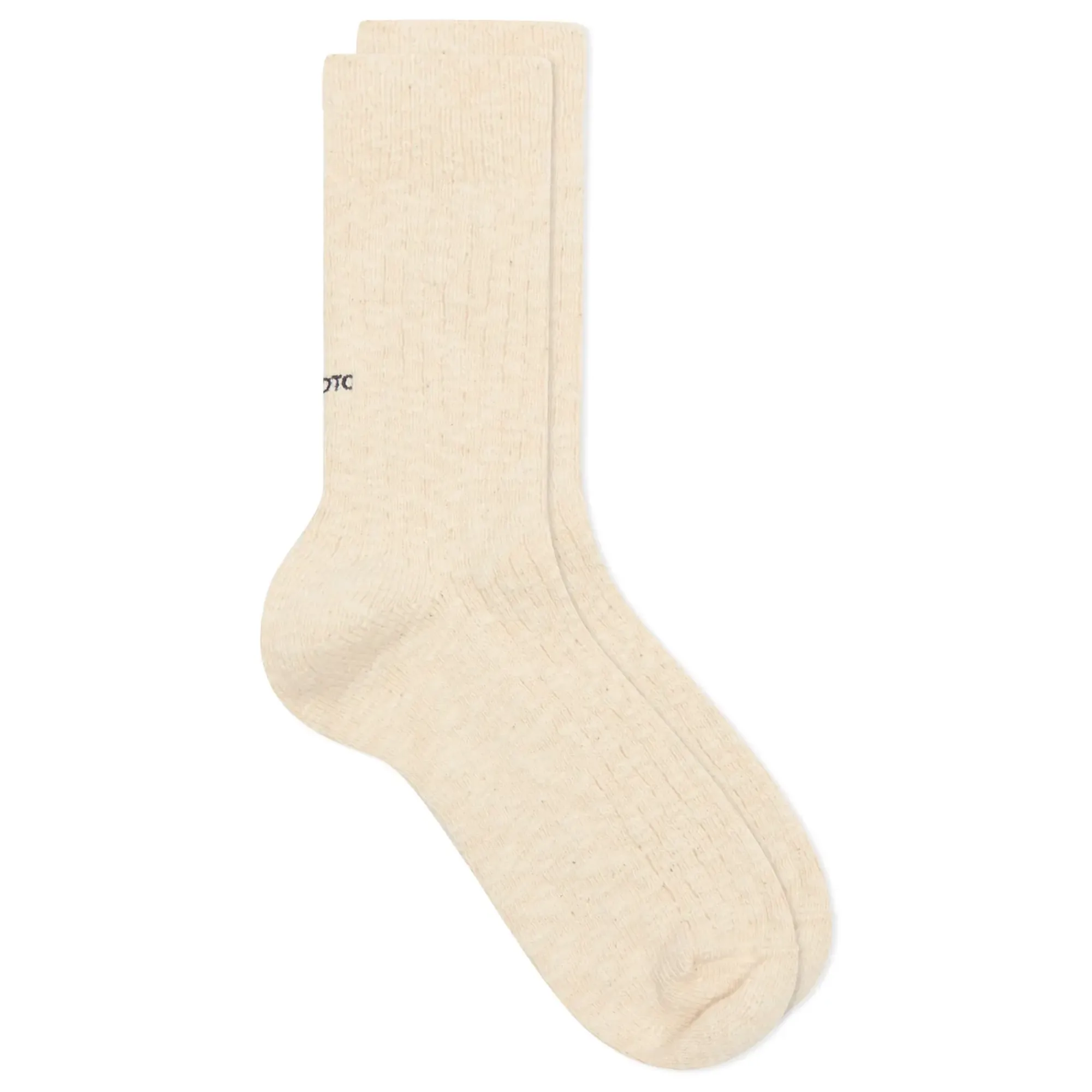 RoToTo Organic Cotton Slub Crew Sock Ecru