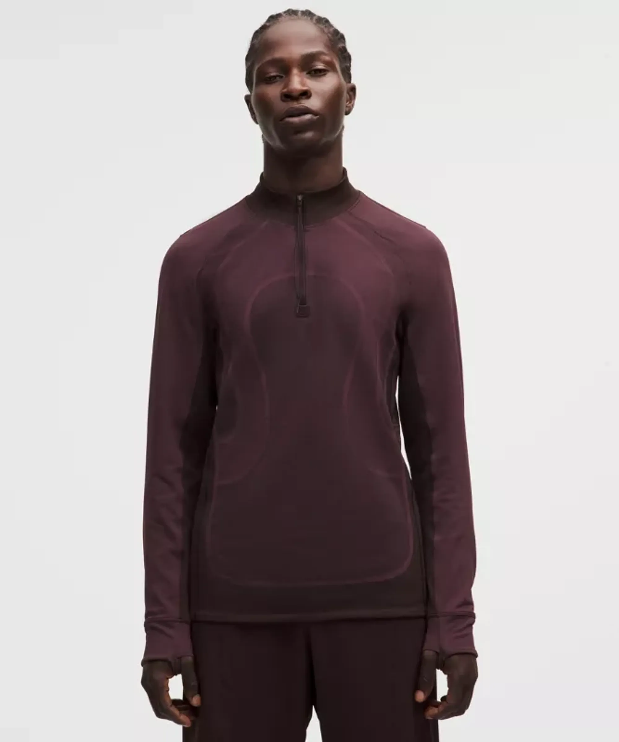 lululemon – Men's Seamless Training Long-Sleeve Shirt SLNSH Collection – Color Purple – Size Large