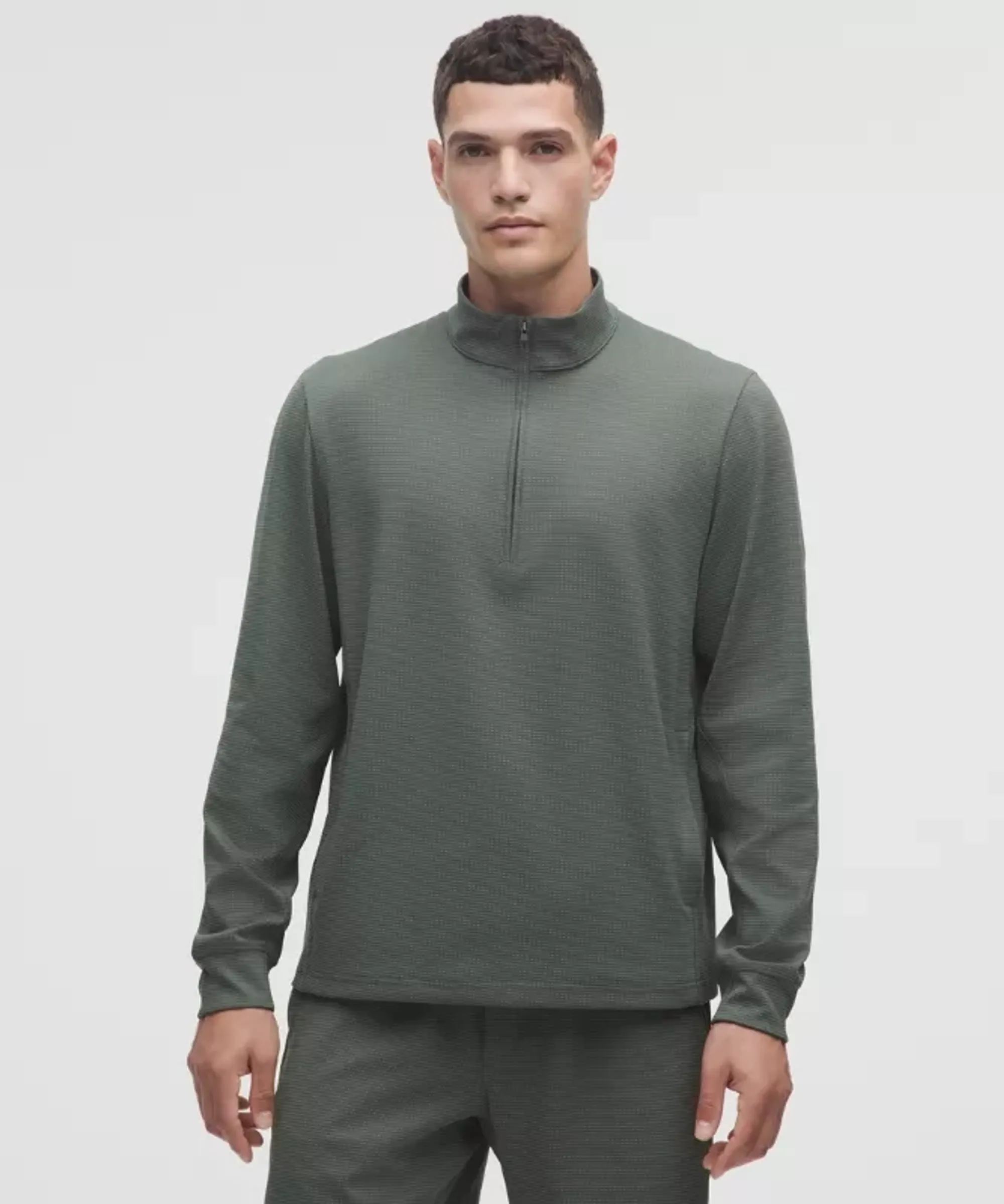 lululemon – Men's Reflective Knit Running Half Zip Long-Sleeve Top – Color White – Size Large