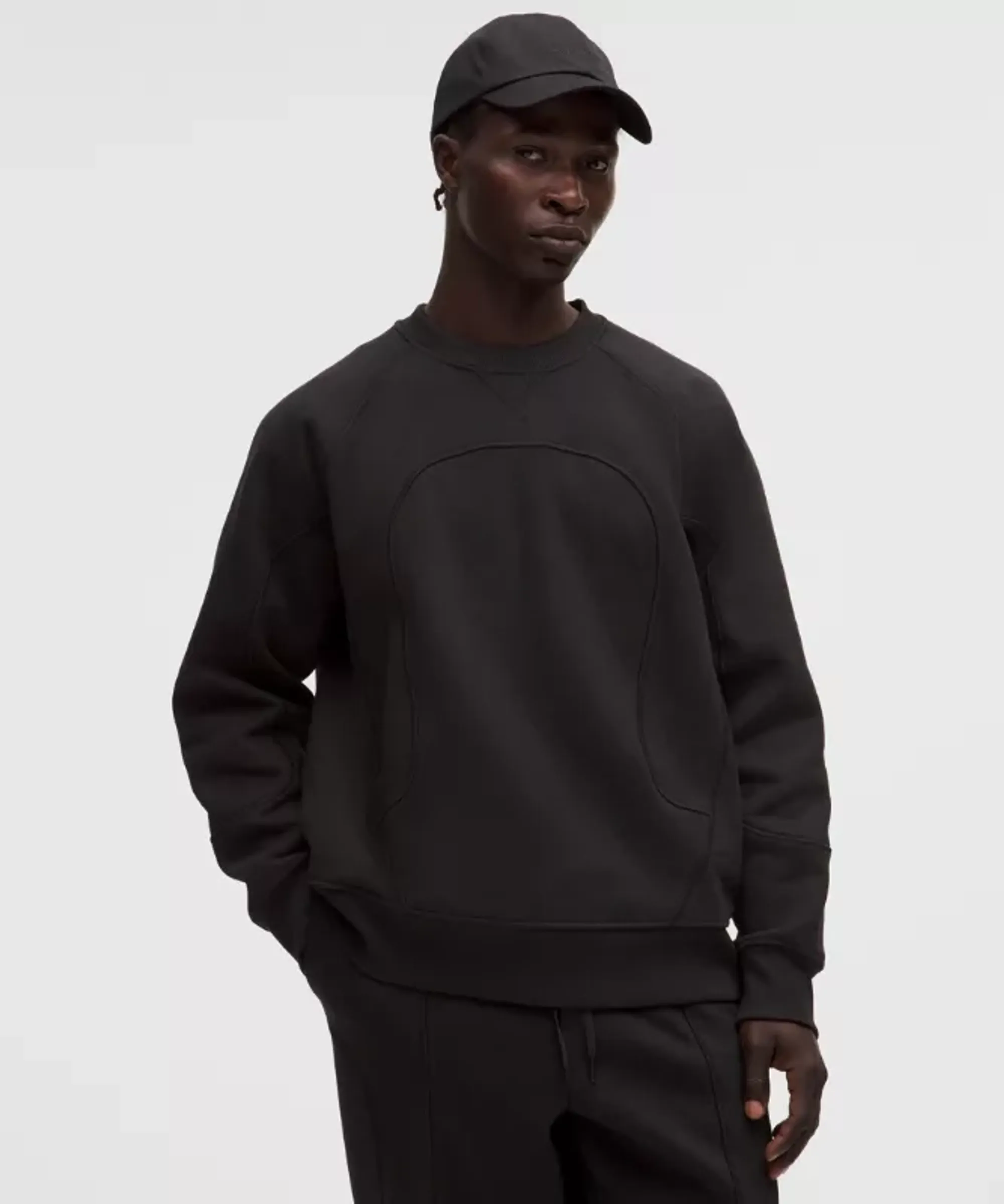 lululemon – Men's Cotton Fleece Oversized Crew Sweatshirt SLNSH Collection – Color Black – Size Large