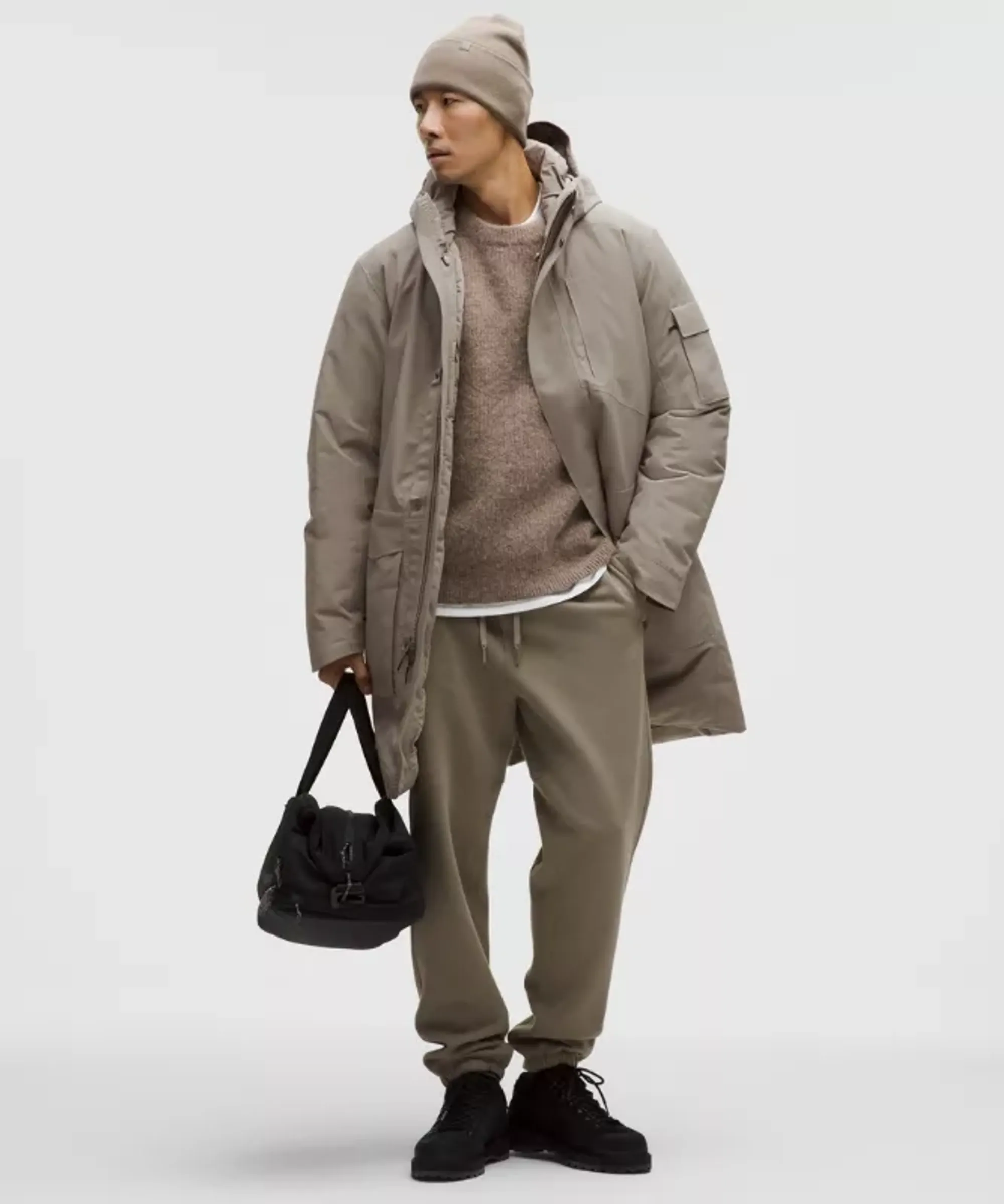 lululemon – Men's Cold City 600-Down-Fill Parka Jacket – Color Grey/Khaki – Size Large