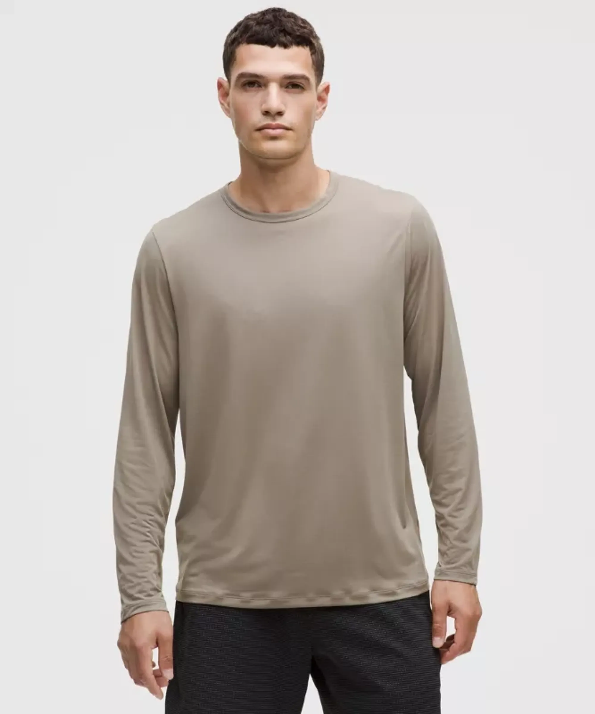 lululemon – Men's Mile Maker Lightweight Long-Sleeve Shirt – Color Grey/Khaki – Size Large