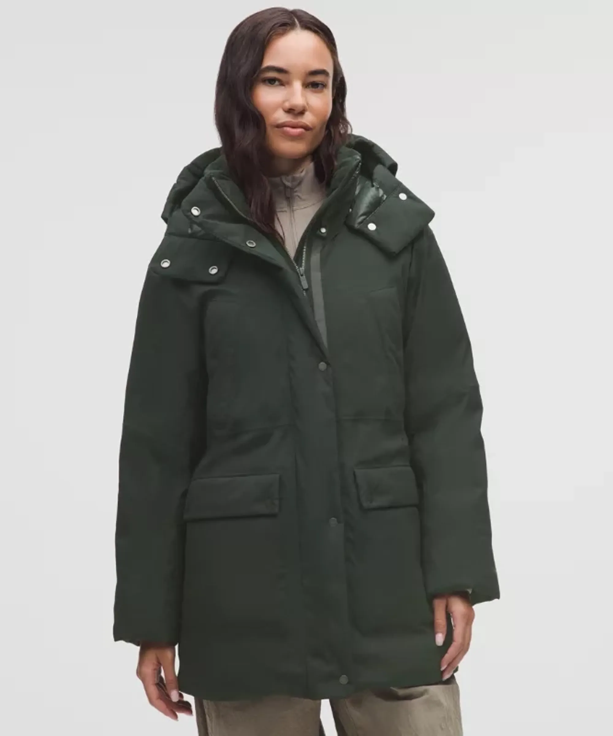 lululemon – Women's Waterproof 600-Down-Fill Parka Jacket – Color Green – Size Large