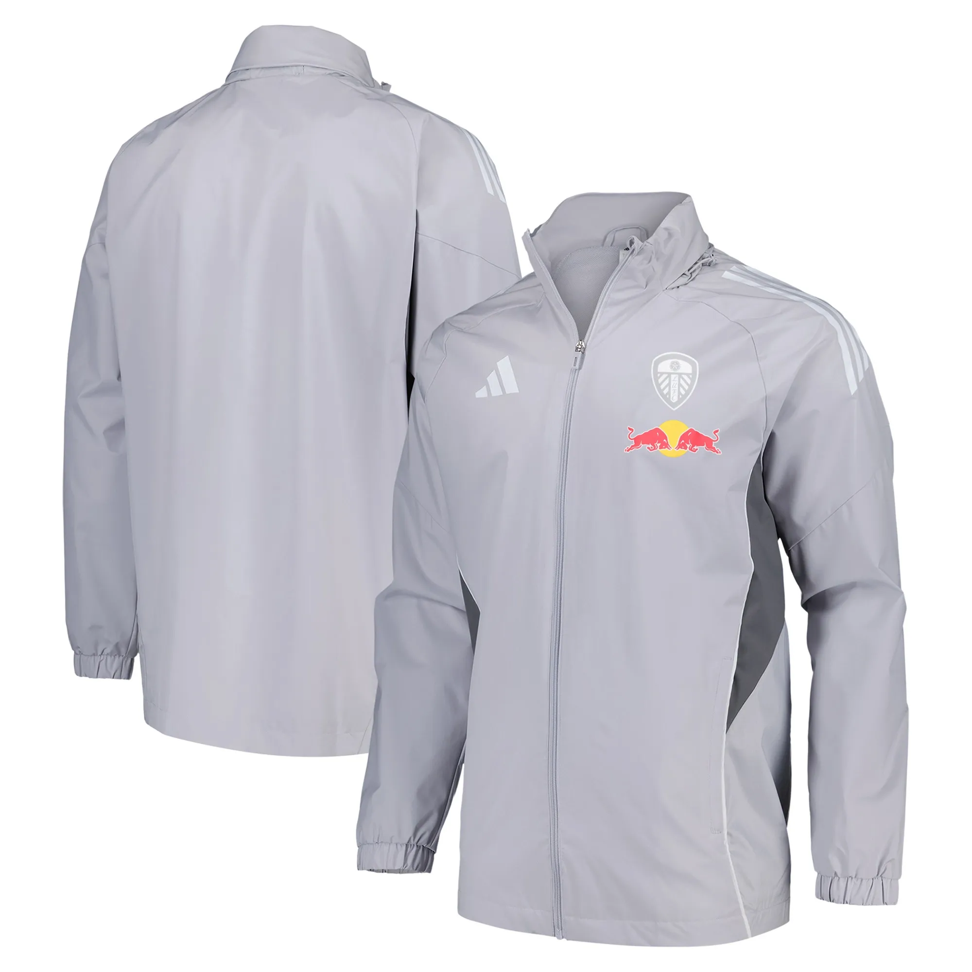 Leeds United adidas Training All Weather Jacket - Grey