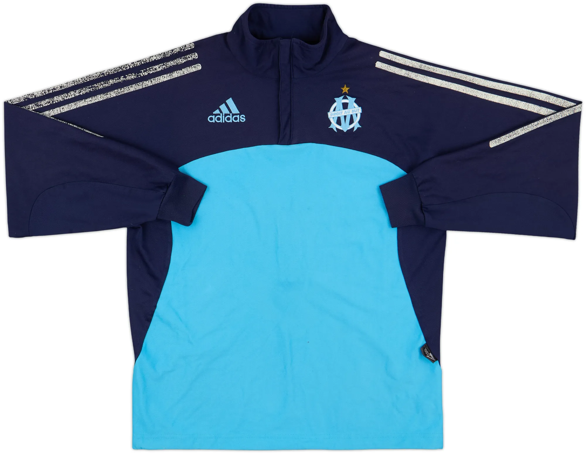 2002-03 Olympique Marseille adidas 1/4 Zip Drill Top - 5/10 - (L.Boys)