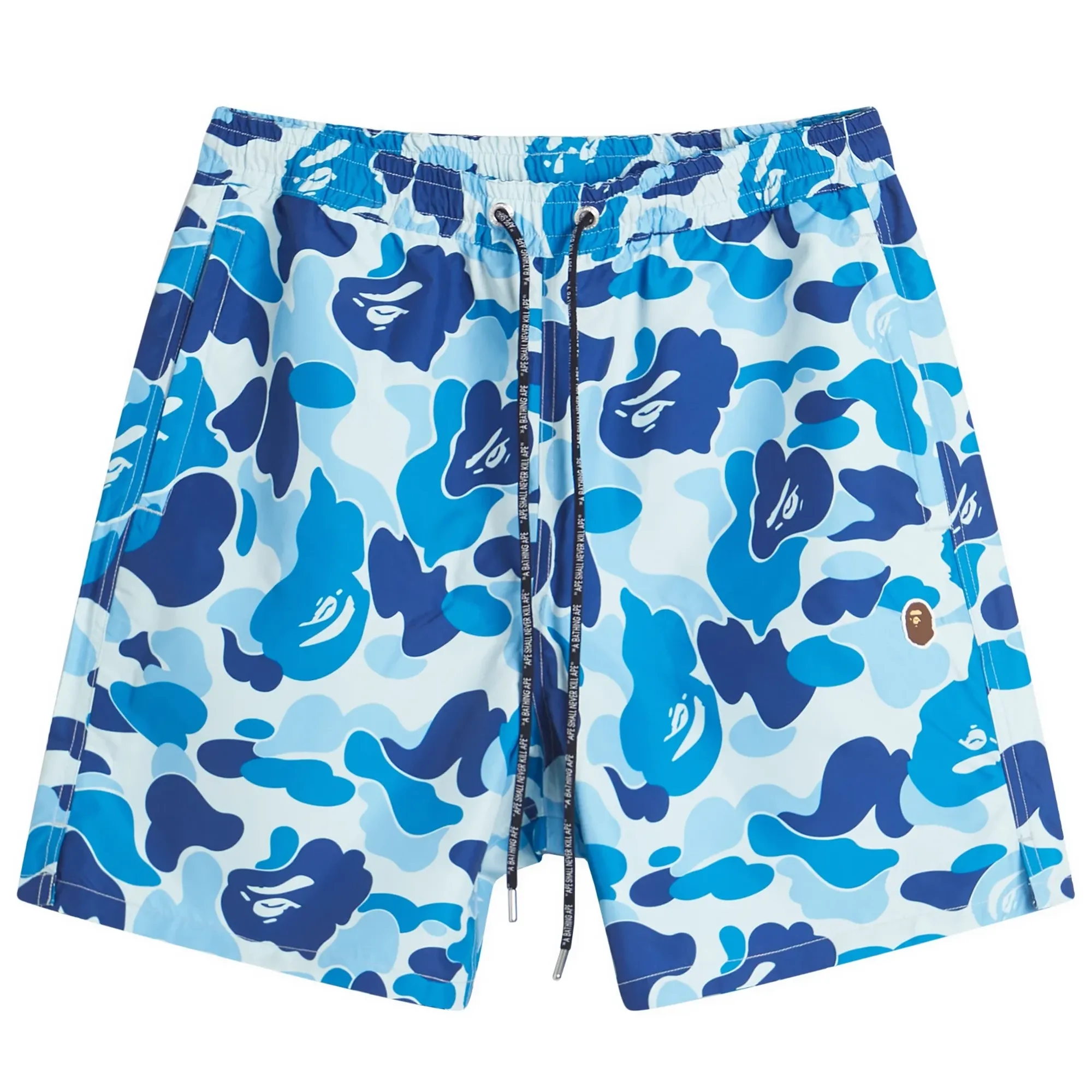 A Bathing Ape Men's Abc Camo One Point Relaxed Fit Water Shorts Blue