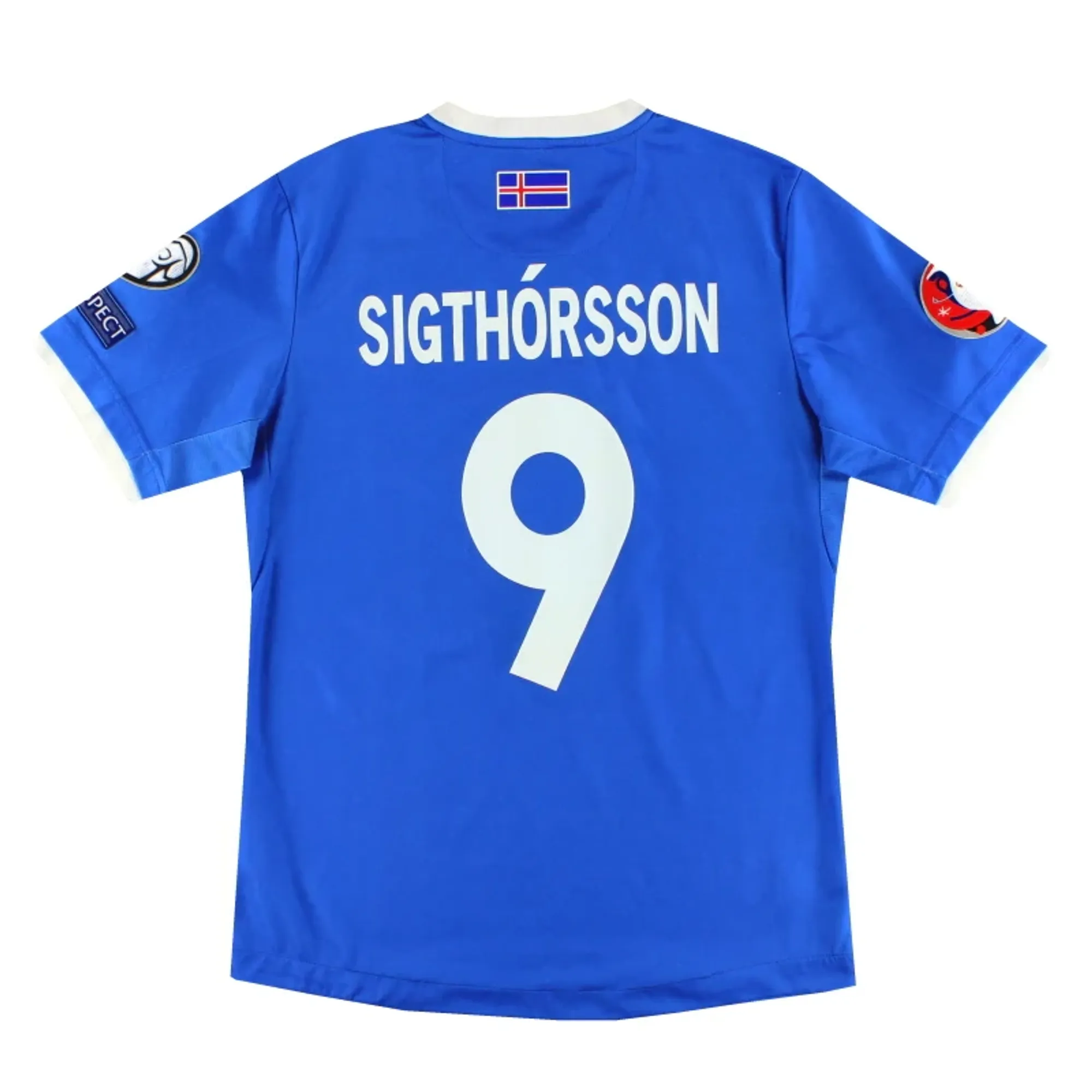 2016-17 Iceland Errea Home Shirt Sigthorsson #9 L - Other European / Very Good 