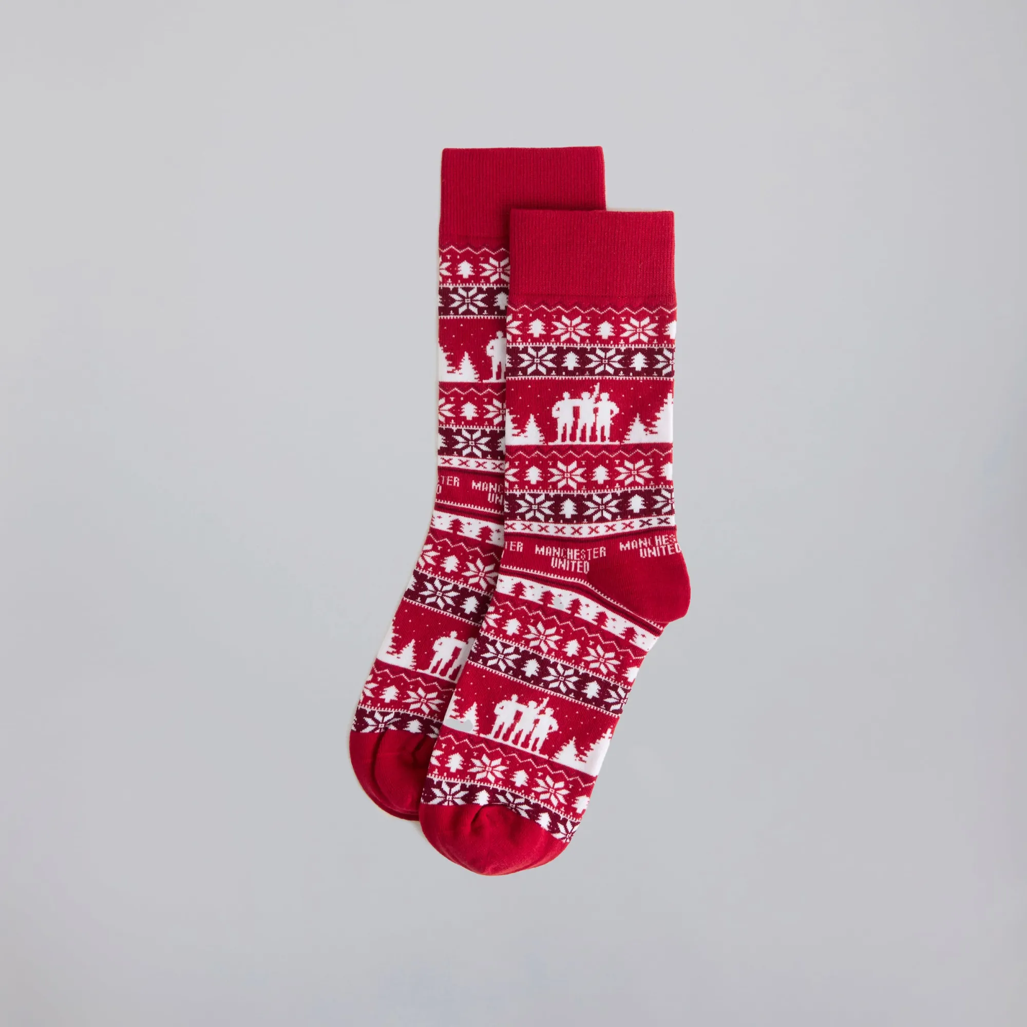Manchester United Kids Christmas Fairisle Sock Red