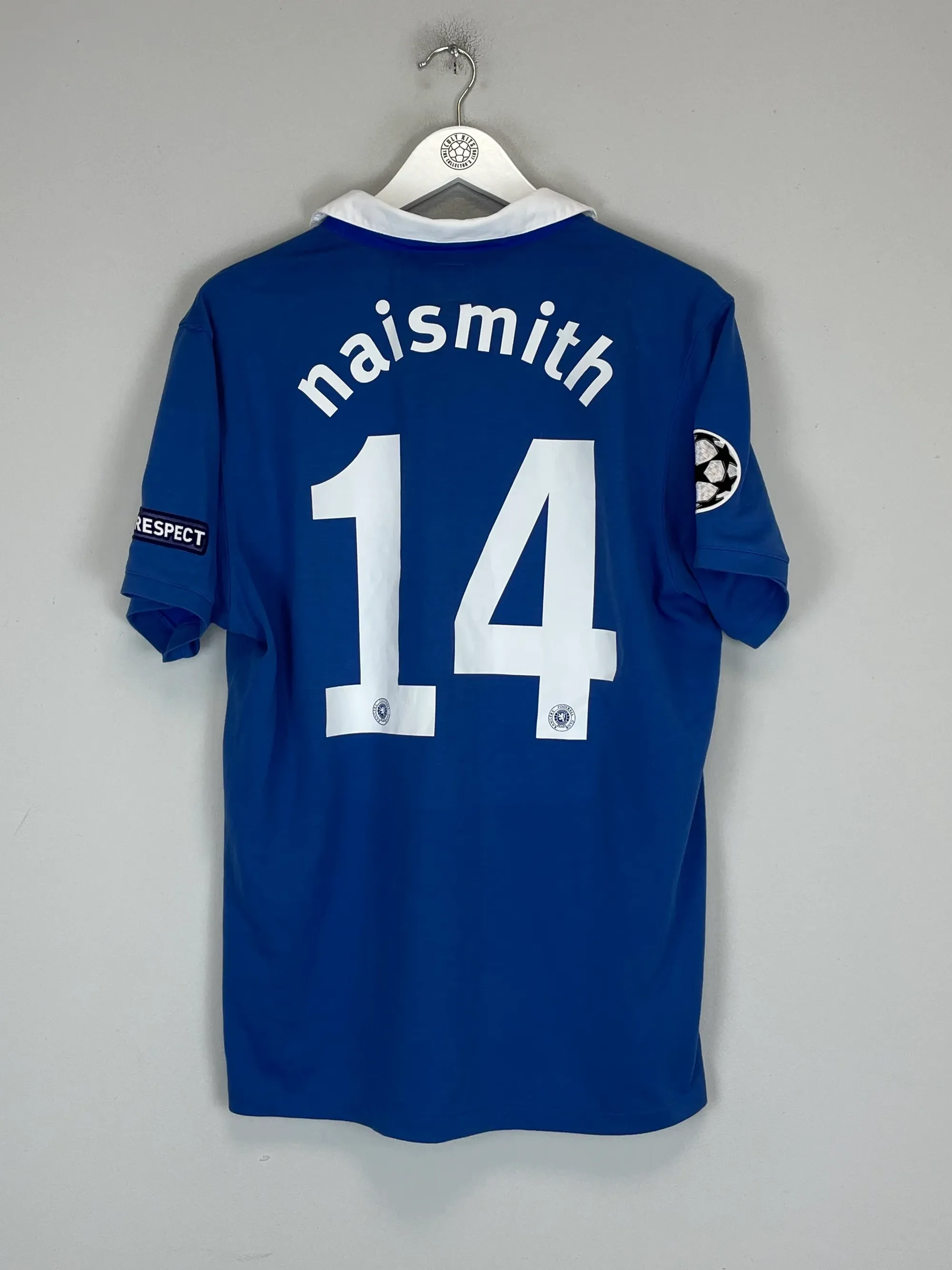 2010/11 RANGERS NAISMITH #14 *MATCH WORN vs MANCHESTER UNITED* C/L HOME SHIRT (L) UMBRO
