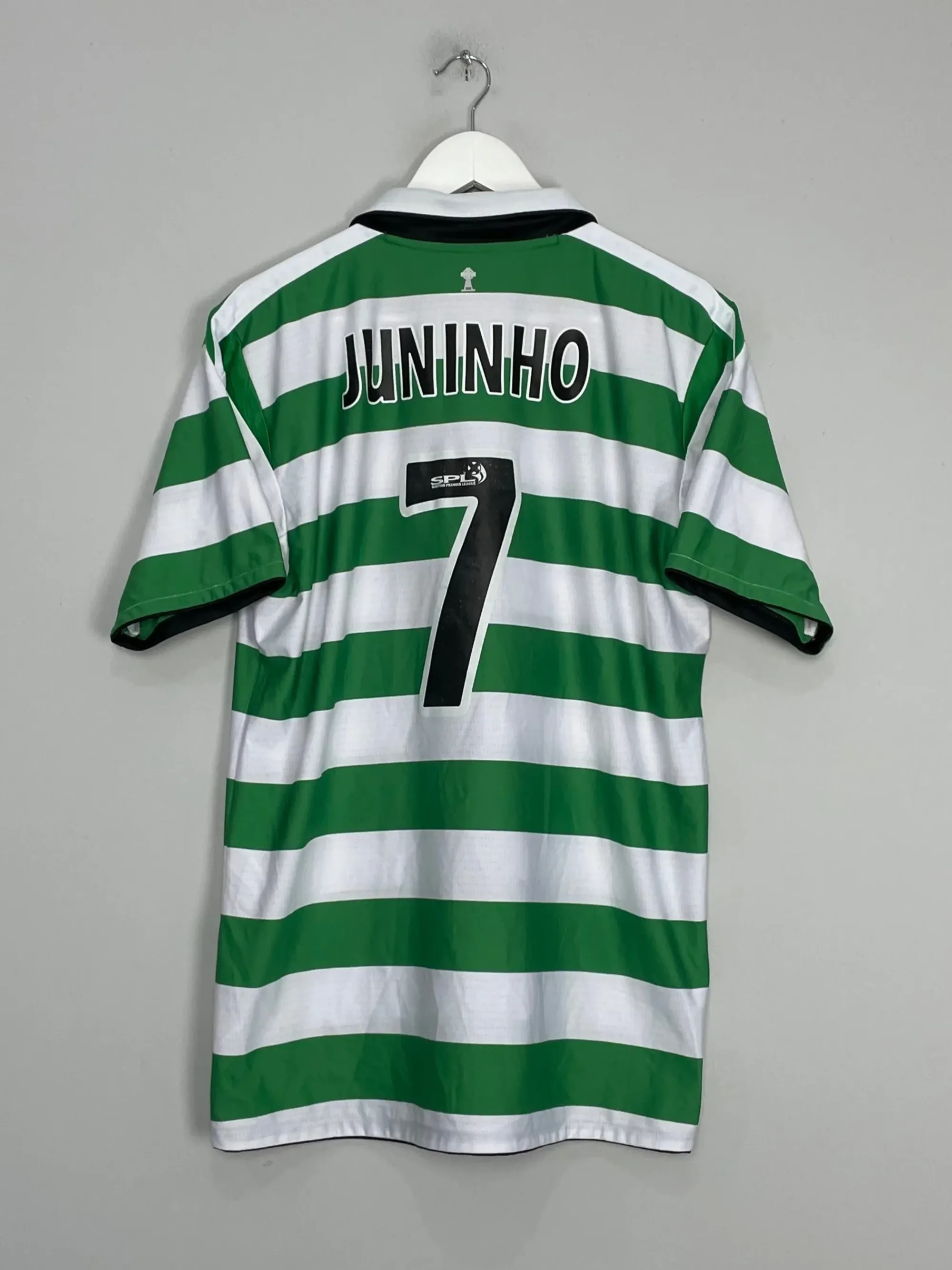 2004/05 CELTIC JUNINHO #7 *SQUAD SIGNED* HOME SHIRT (L) UMBRO, Cult Kits