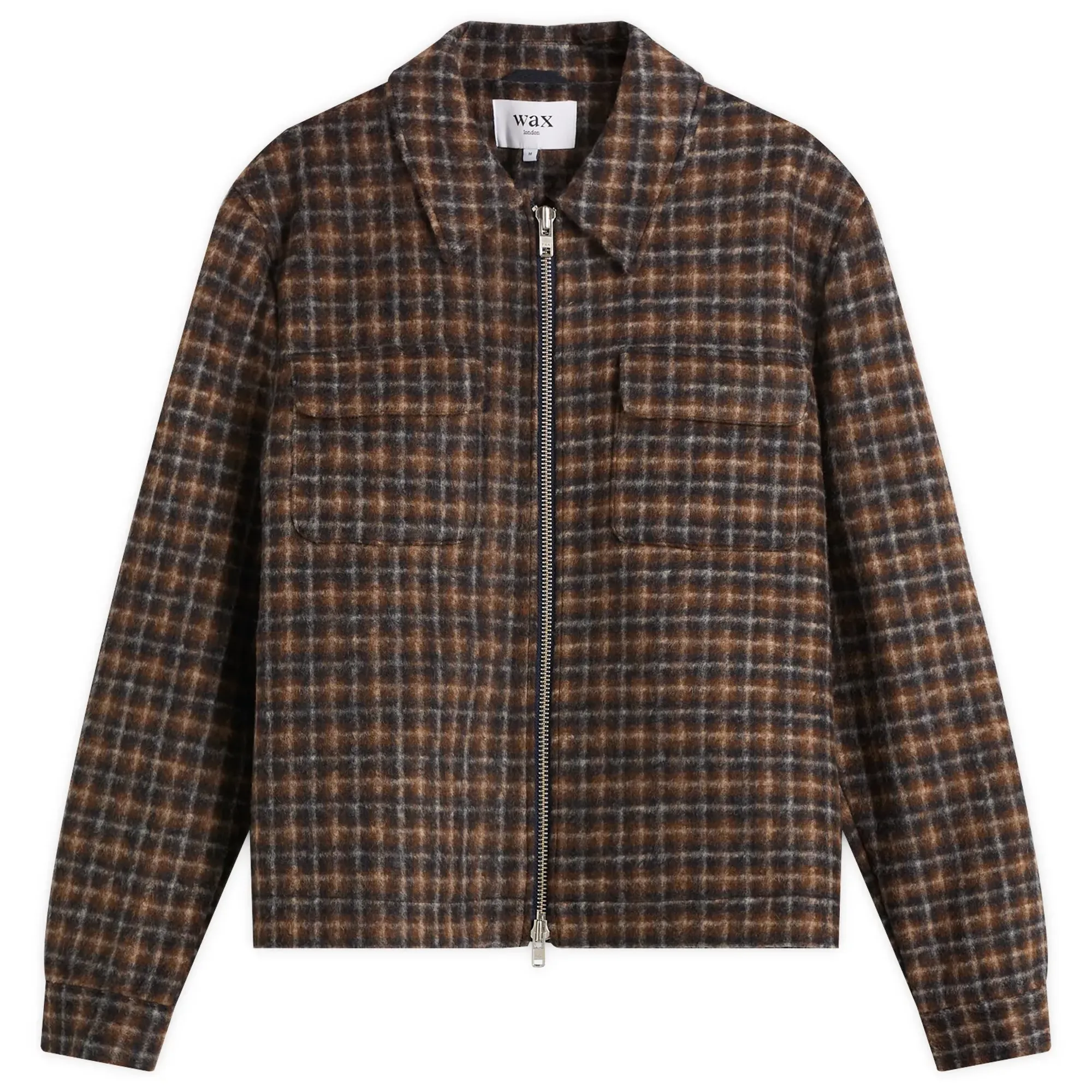 Wax London Men's Osier Drawn Check Jacket Navy/Brown