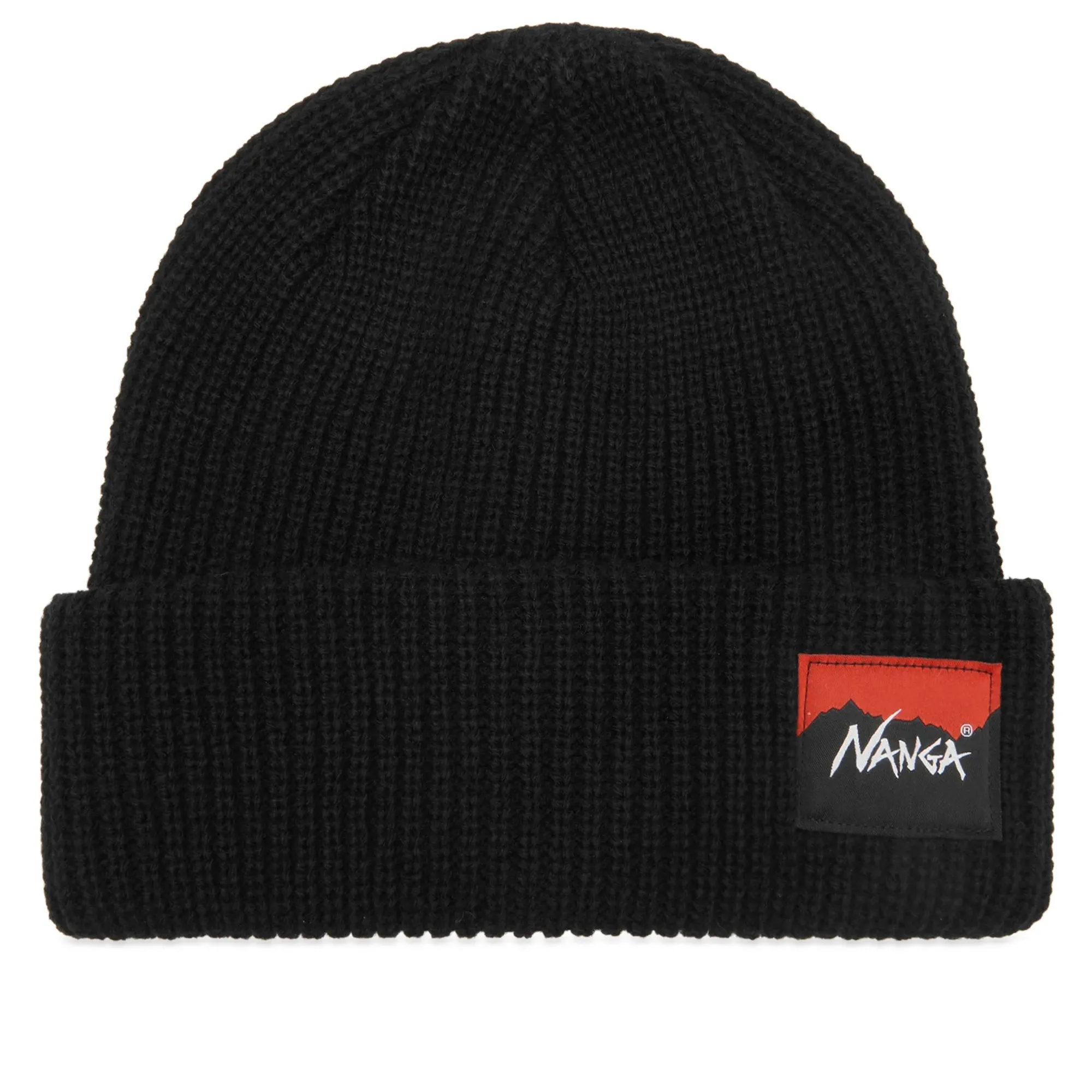 NANGA Men's Box Logo Bulky Beanie Black