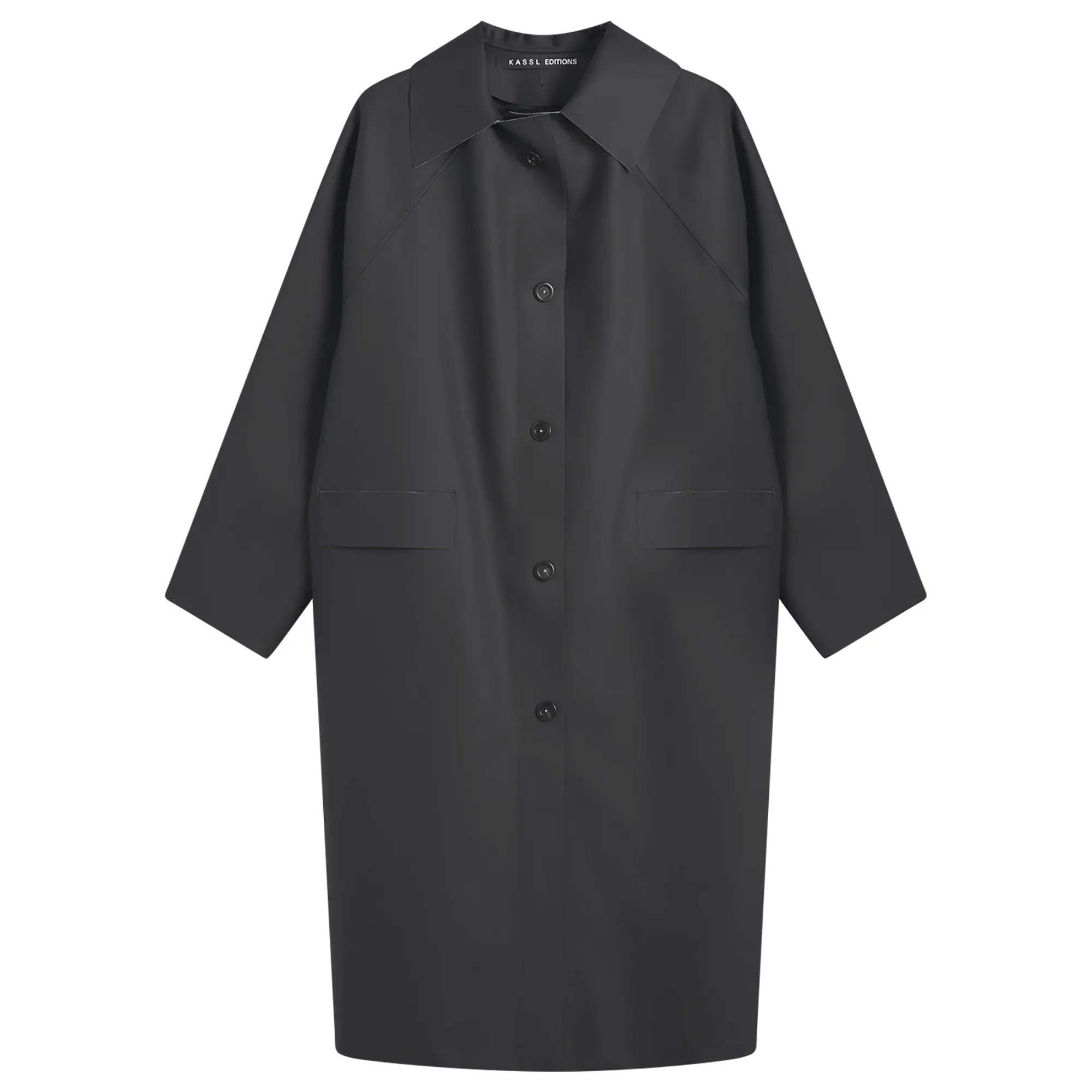 KASSL Editions Women's Original Below Rubber Mac Jacket Black