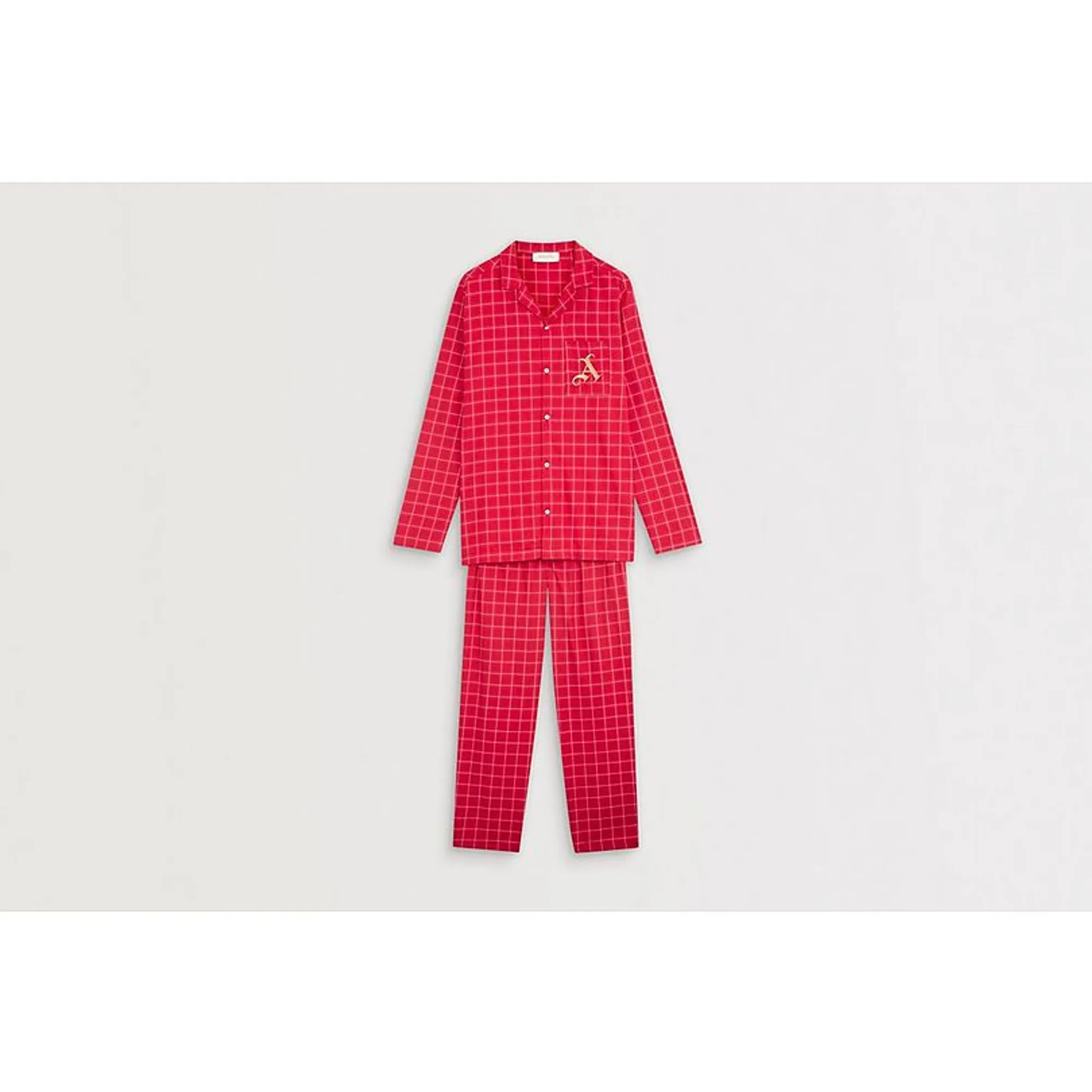 Arsenal Essentials Premium Check Pyjama Set, Red