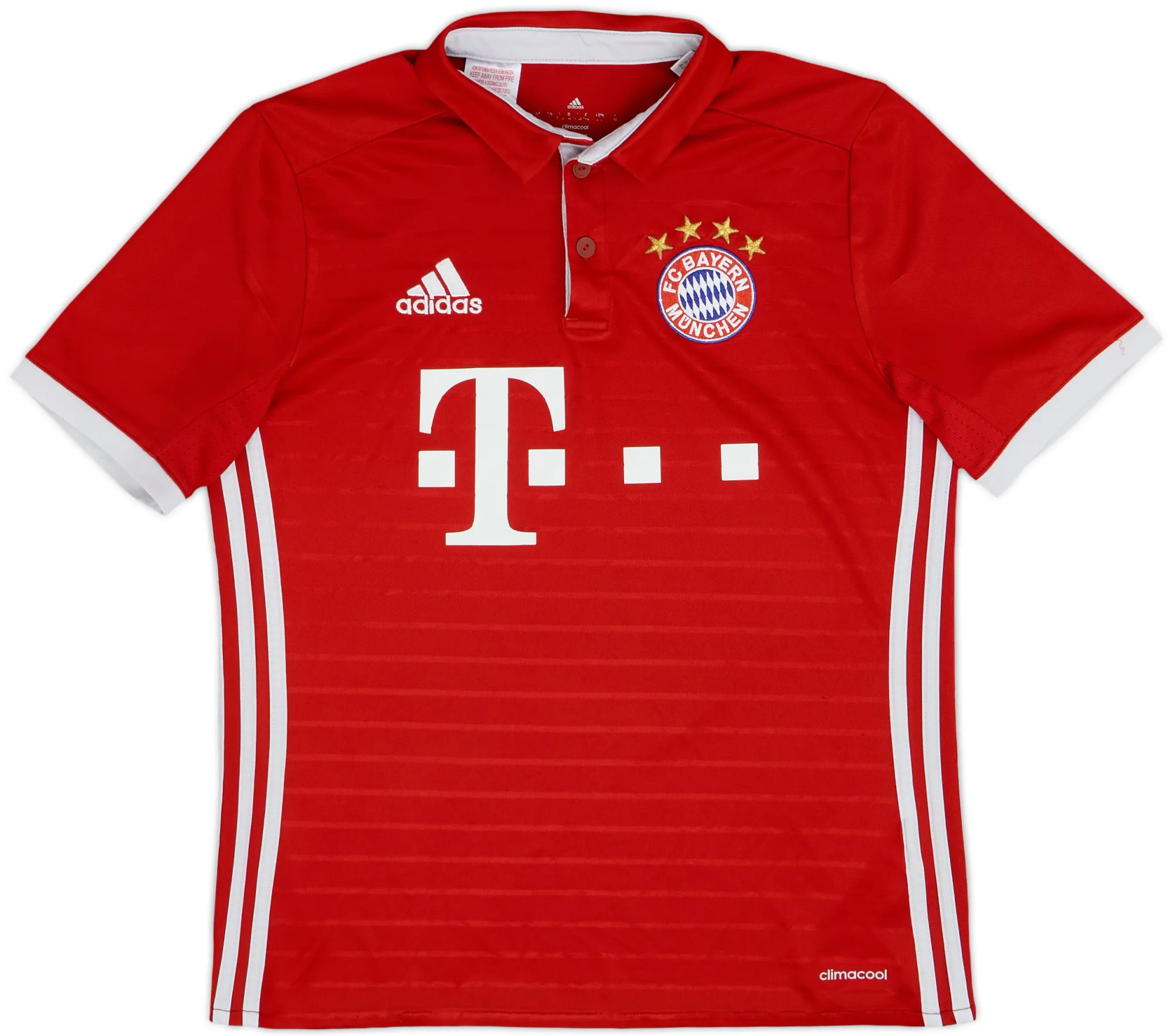 adidas Bayern Munich Boys SS Home Shirt 2016/17