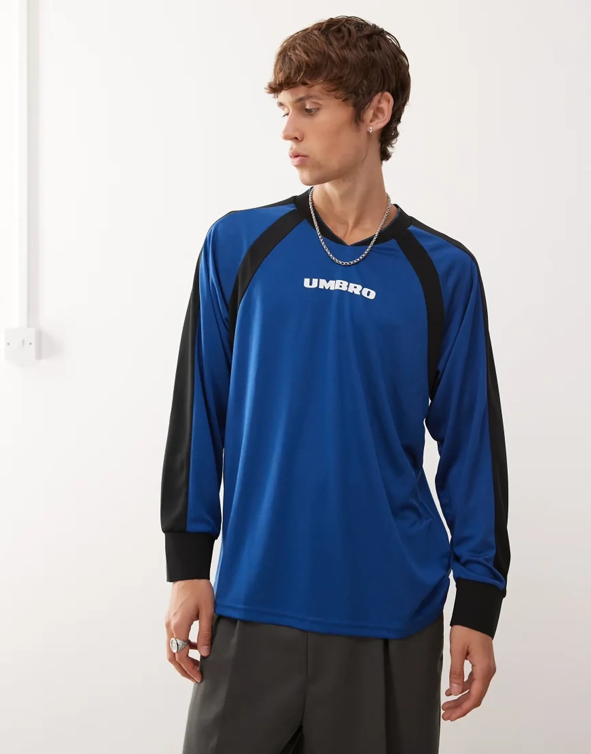 Umbro Printed Long Sleeve Jersey In Blue