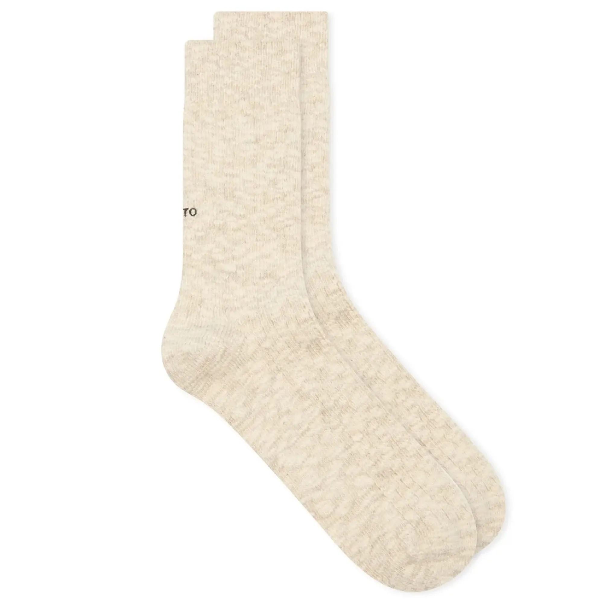 RoToTo Organic Cotton Slub Crew Sock Light Grey