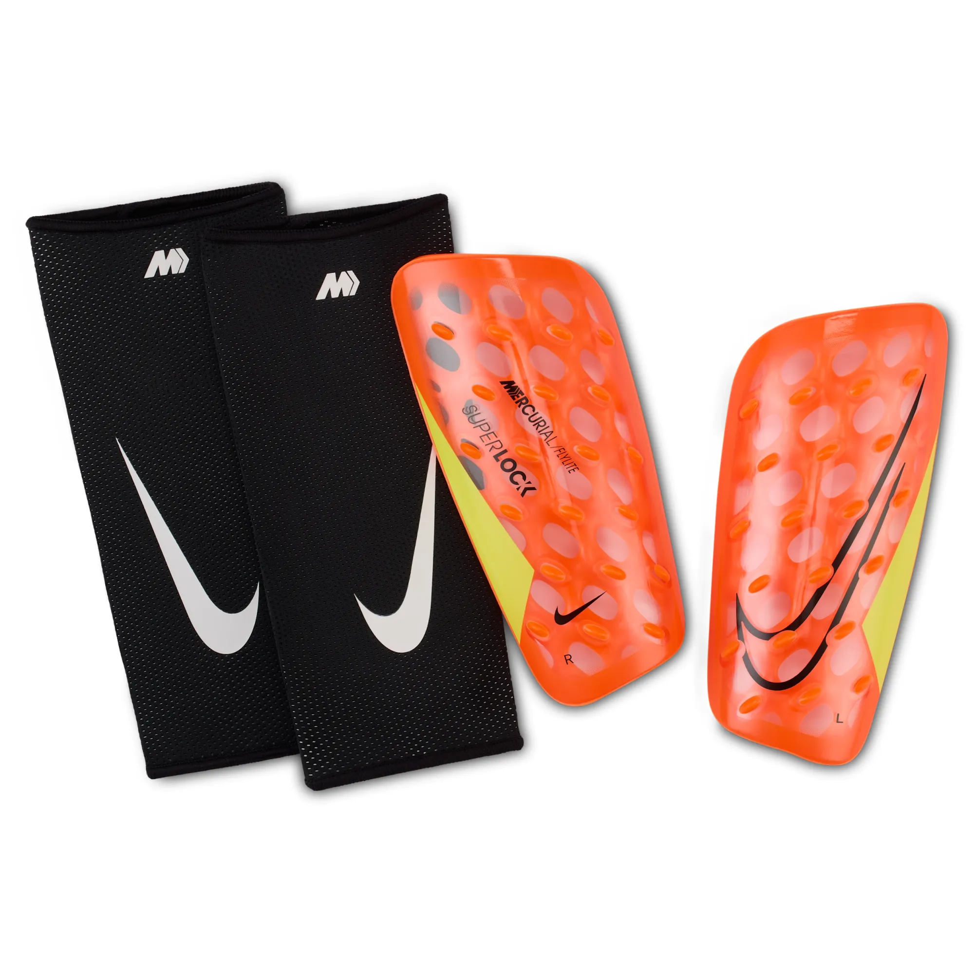 Nike Mercurial FlyLite SuperLock Football Shinguards - Orange
