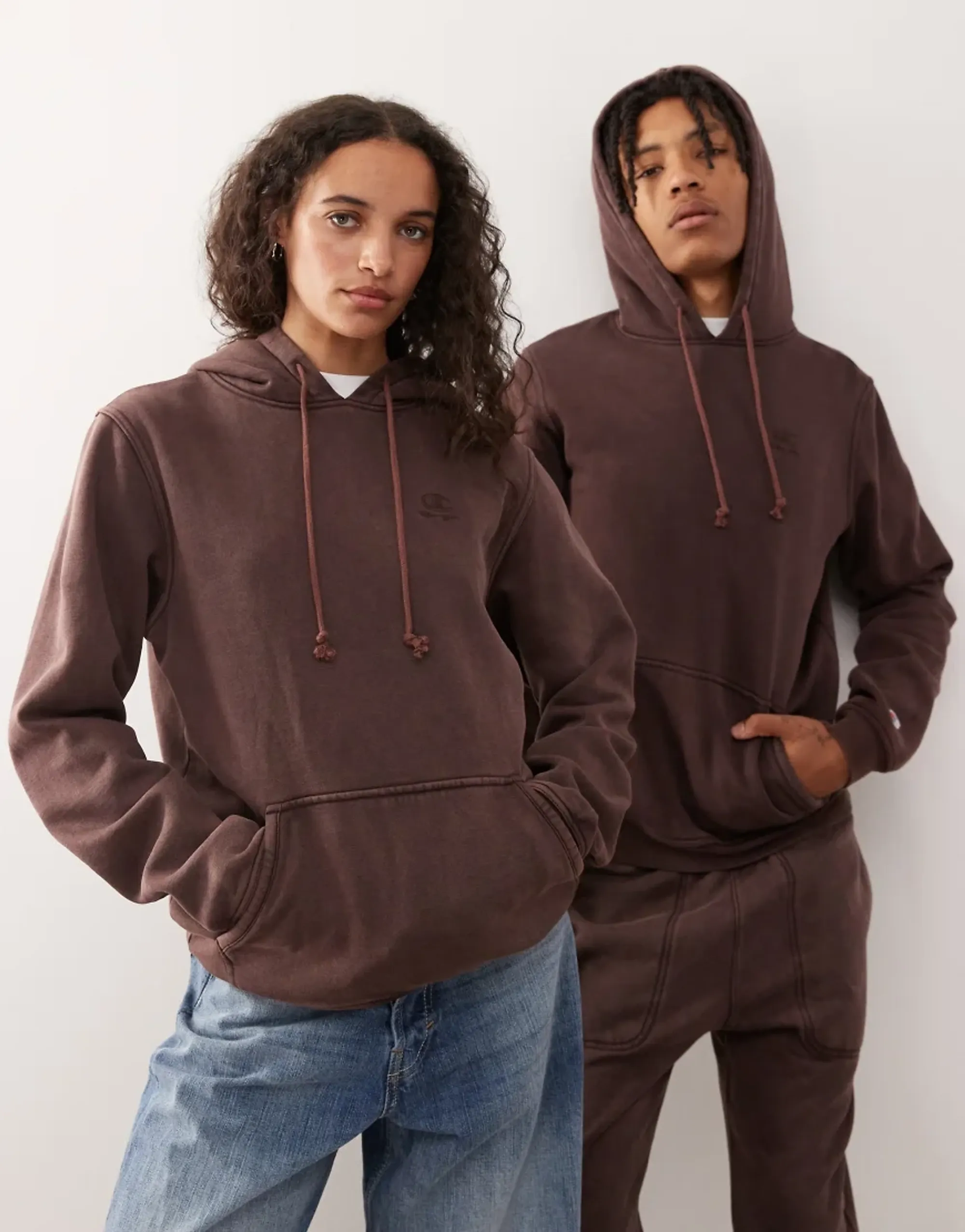 Champion Unisex Hooded Sweatshirt In Brown