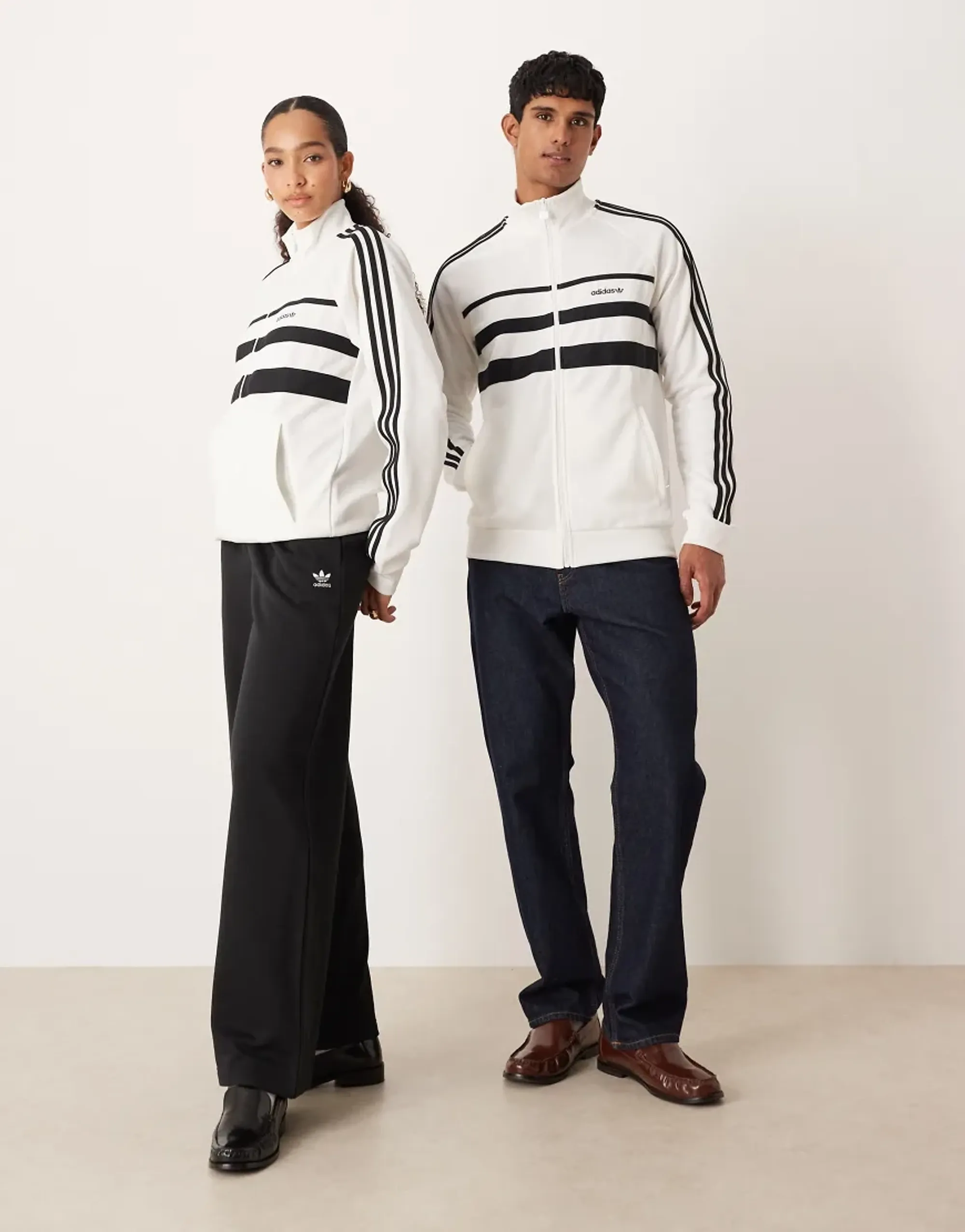 Adidas Originals The First Track Top In White And Black