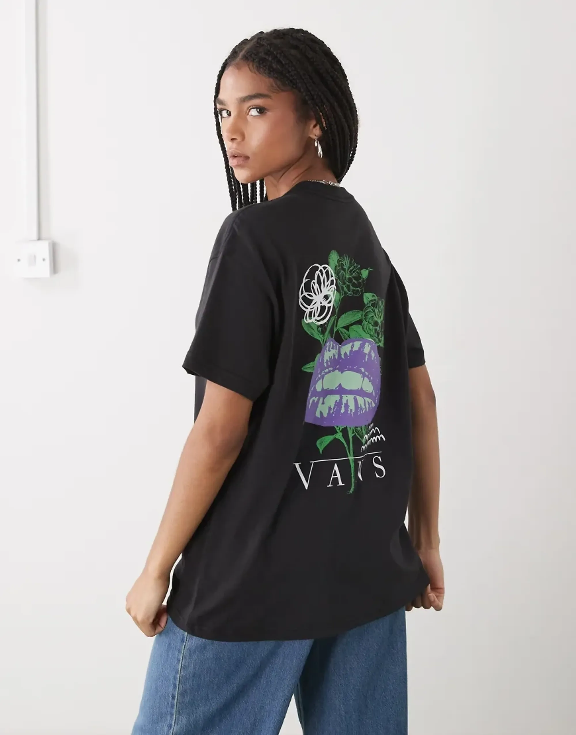 Vans Talk Talk Oversize Tee In Black