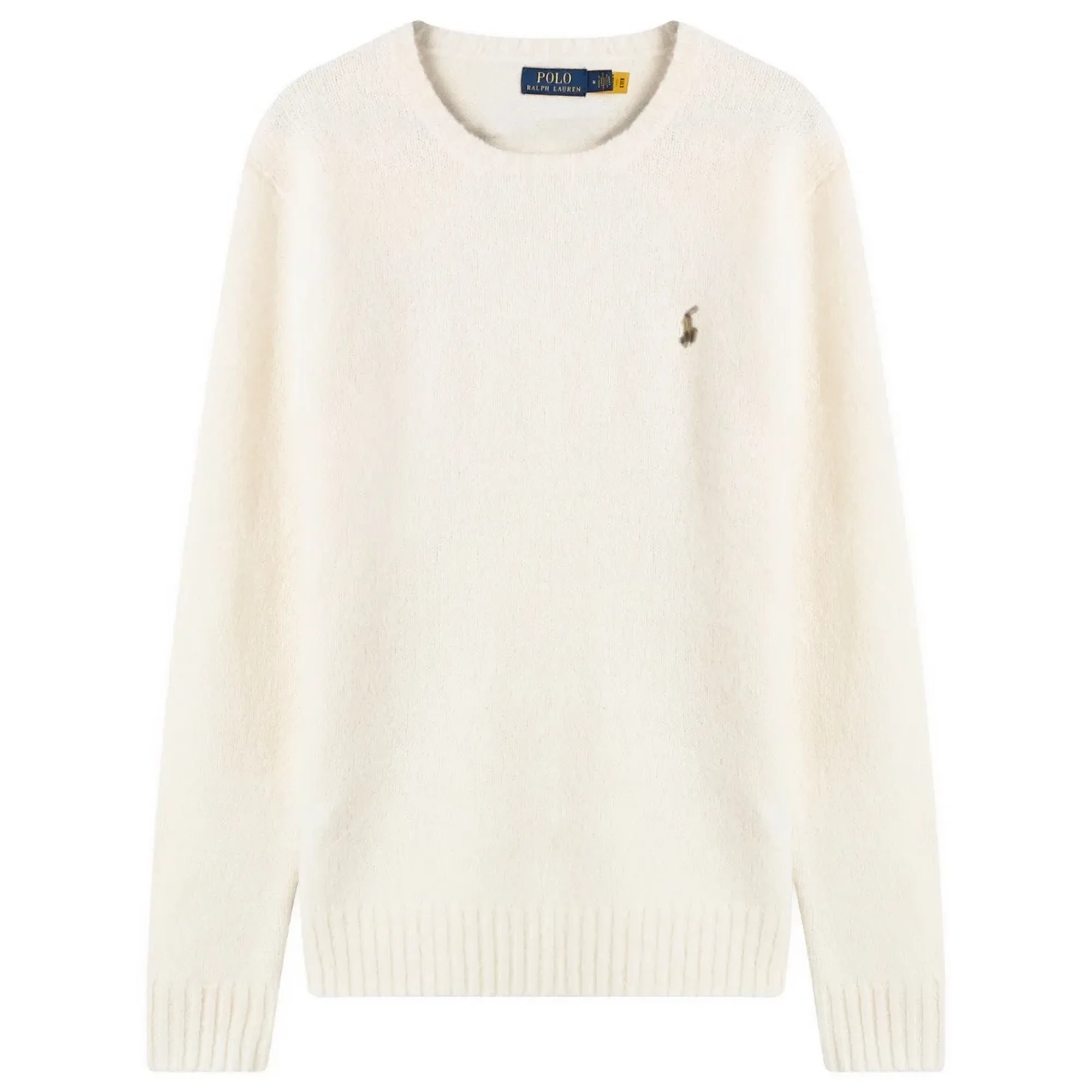 Polo Ralph Lauren Men's Brushed Shetland Knit Jumper Cream Tonal