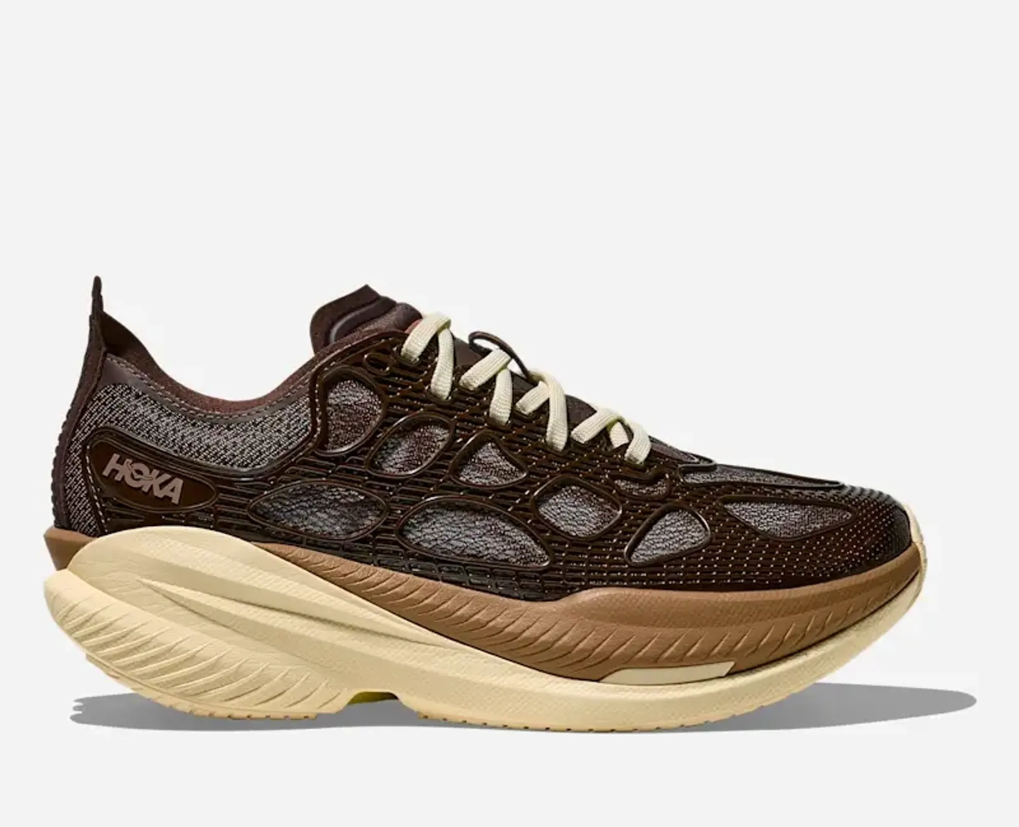 Hoka Mach X Caged Lifestyle Shoes In Walnut/Maple