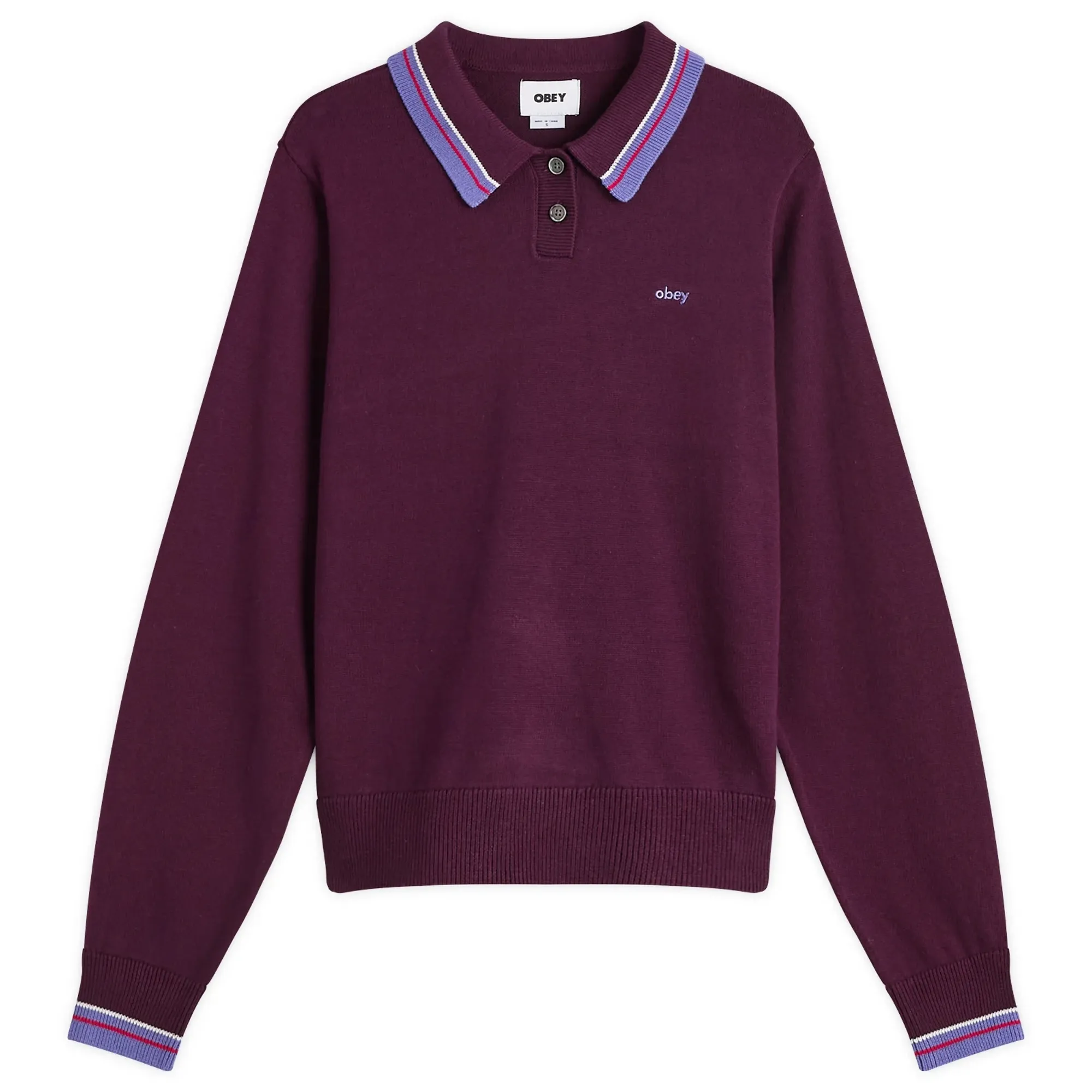 Obey Women's Goalie Polo Sweater Beet