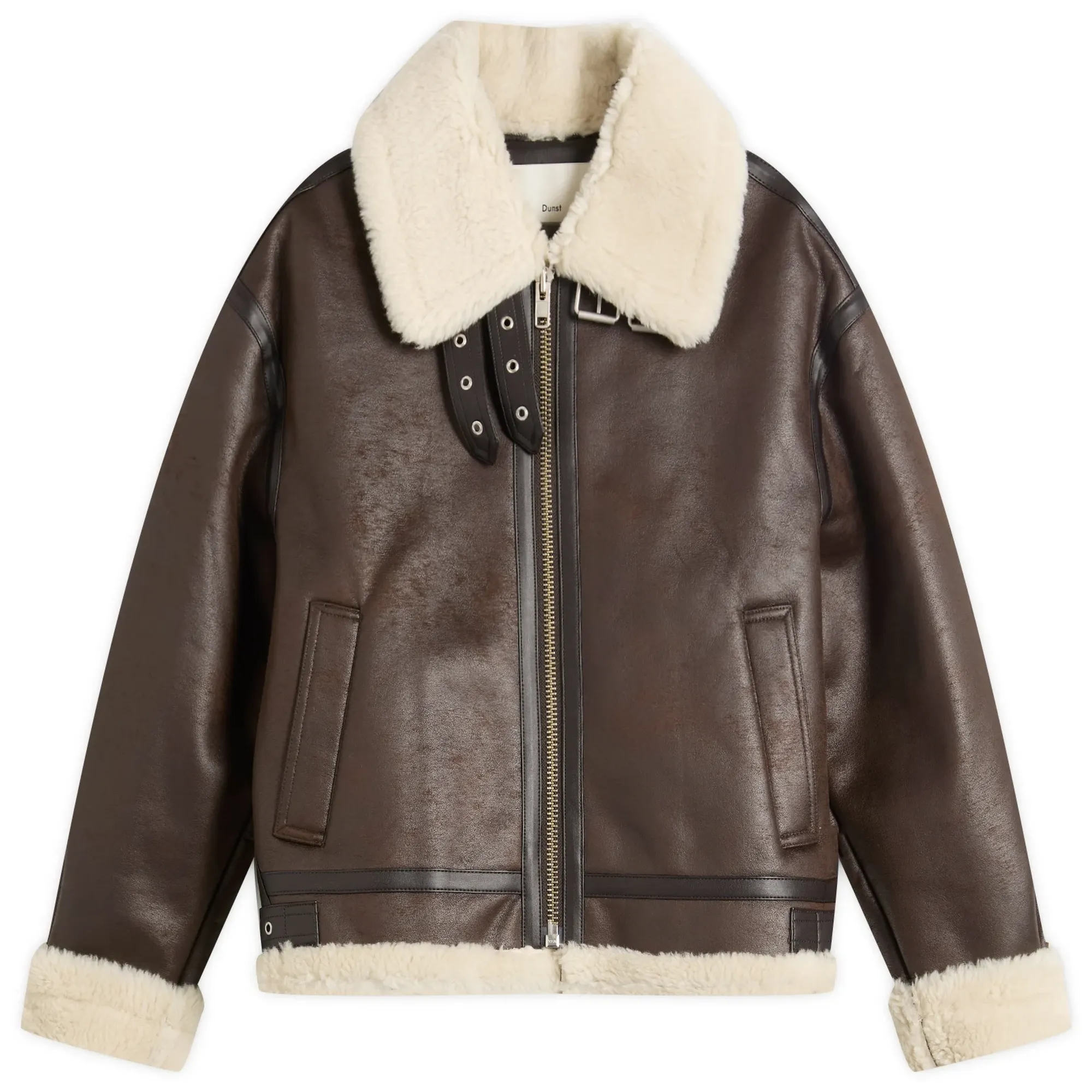 DUNST Women's Oversized Shearling Jacket Brown
