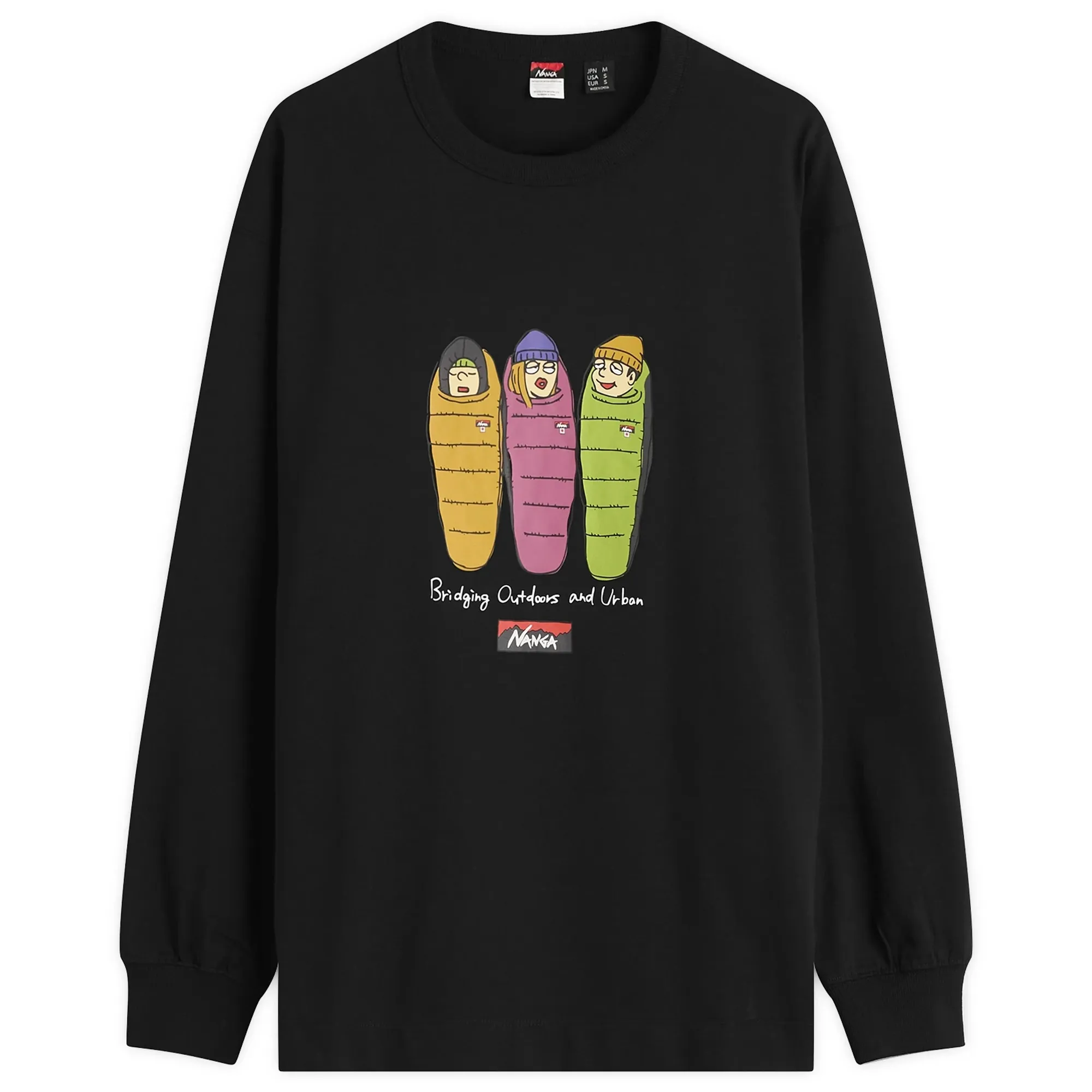 NANGA Men's Eco Hybrid Long Sleeve Graphic T-Shirt Black