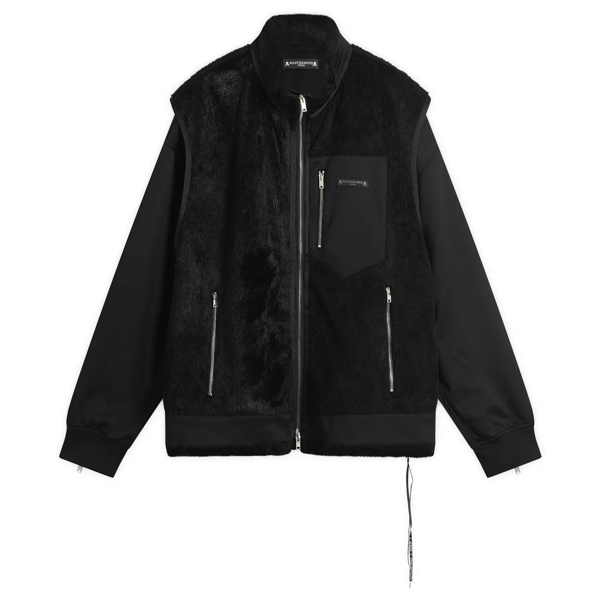 MASTERMIND WORLD Men's Layered Sherpa Jacket Black